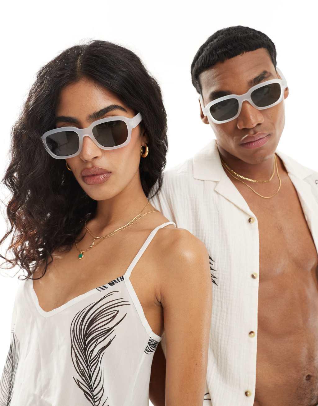 AJ Morgan square sunglasses in crystal Product Image