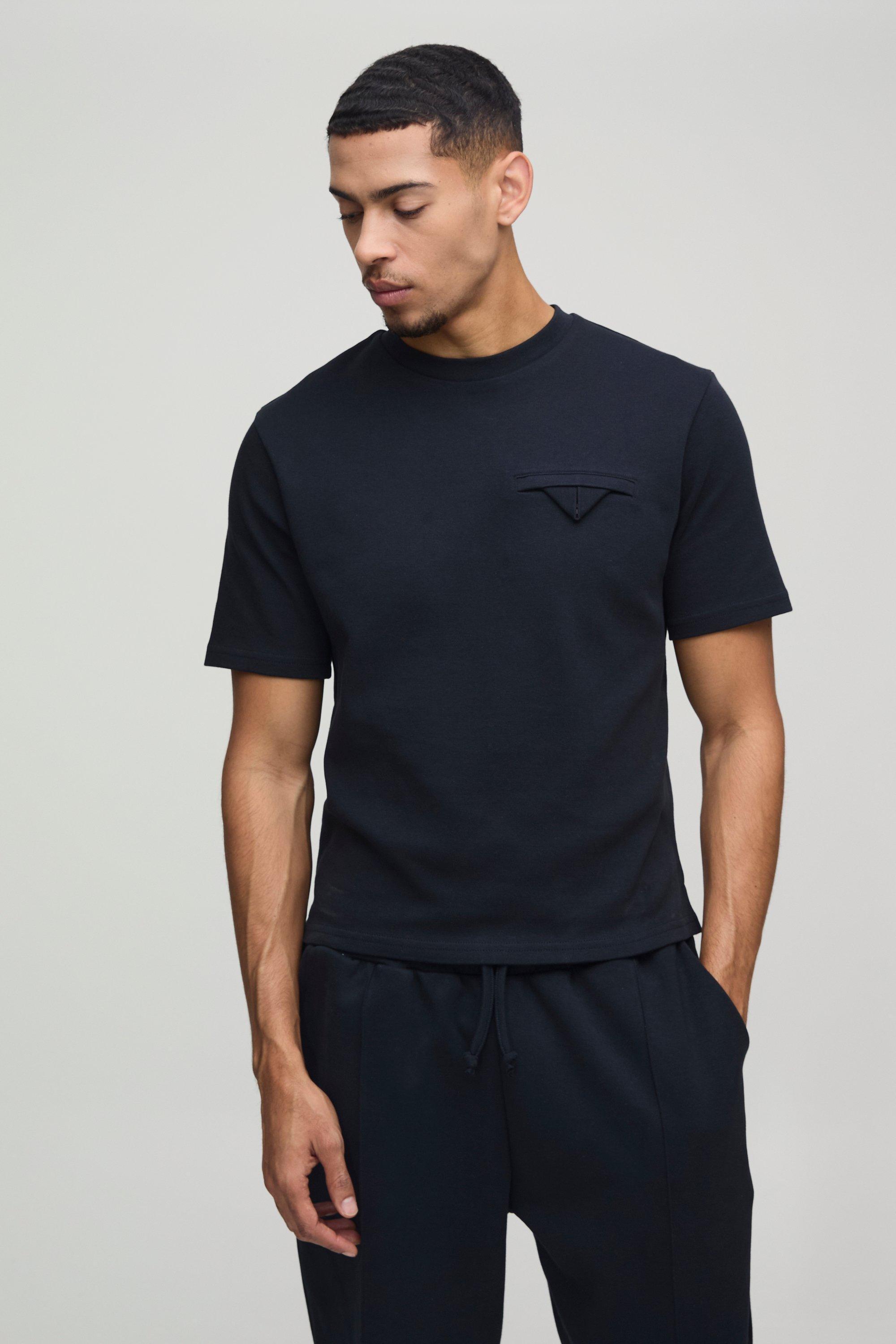 Heavyweight Pocket Detail Interlock Boxy T-Shirt | boohooMAN USA Product Image