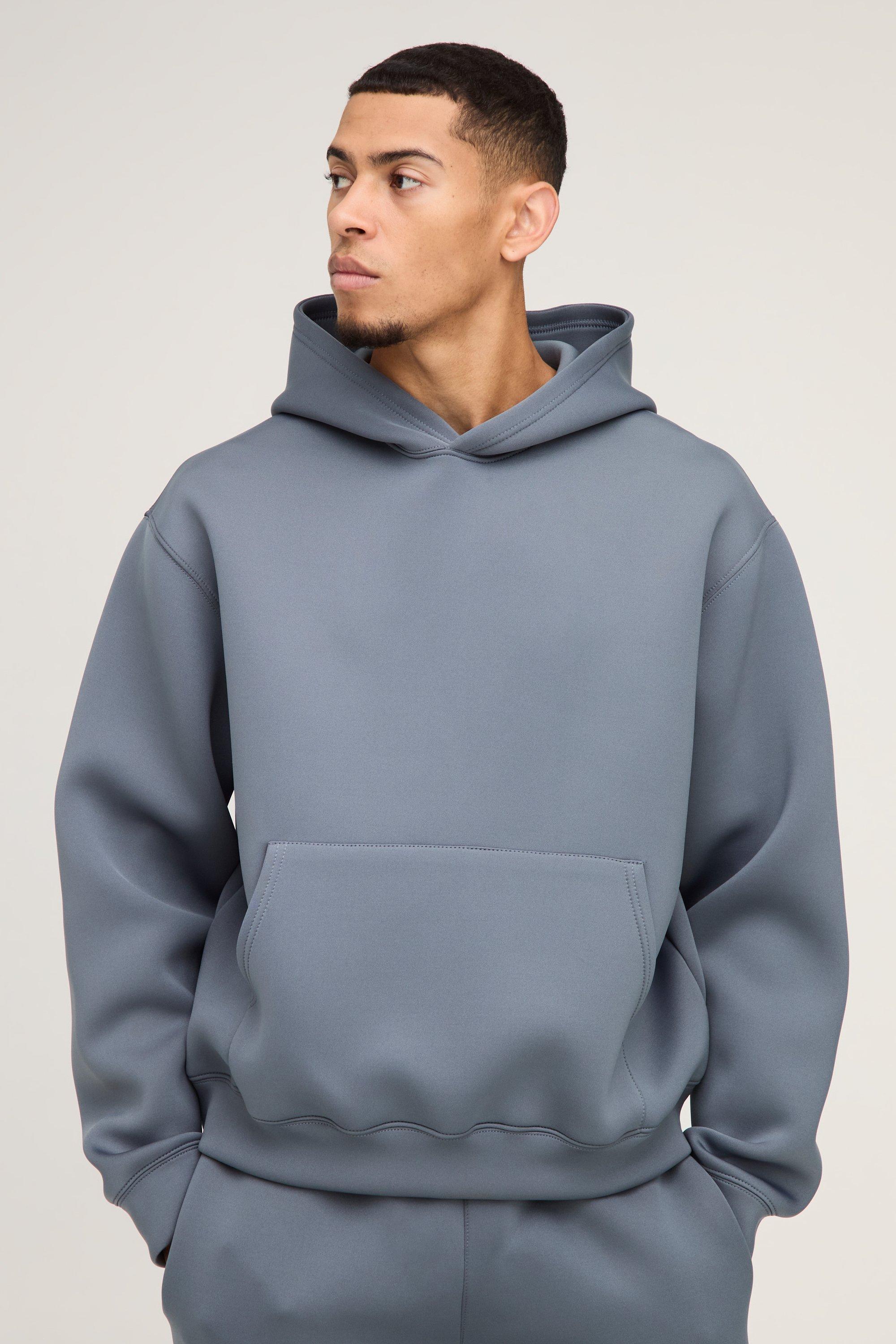 Oversized Boxy Bonded Scuba Hoodie | boohooMAN USA Product Image