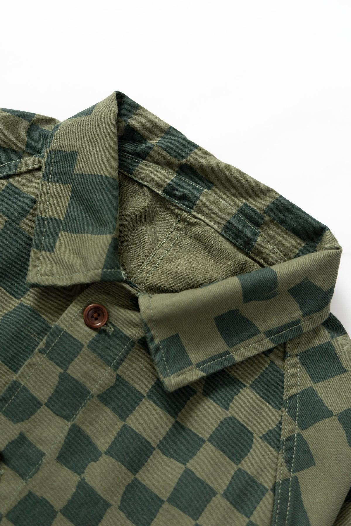 Service Works - Drill Printed Front Of House Jacket - Olive Checker Product Image