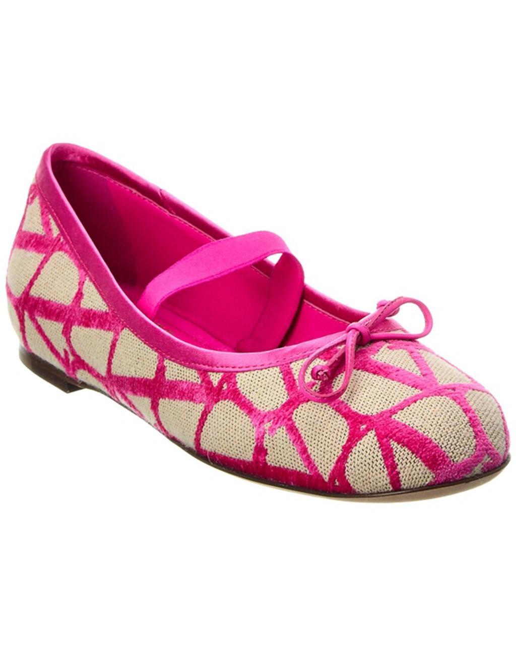 Toile Iconographe Leather-trimmed Ballet Flats In Pink Product Image