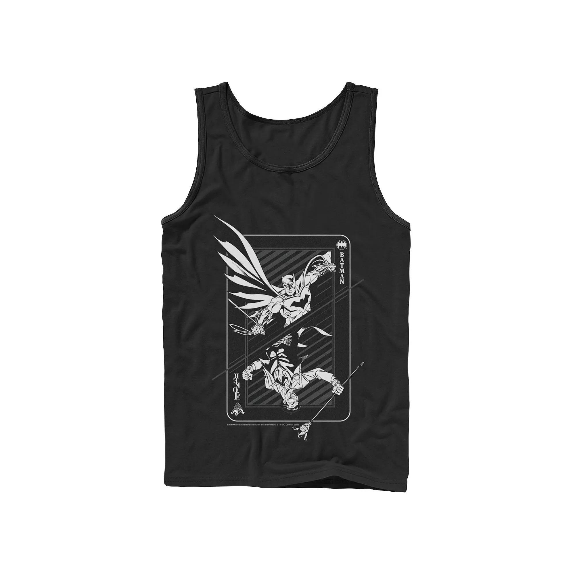 Men's DC Comics Batman And Joker Card Poster Tank Top,  Product Image