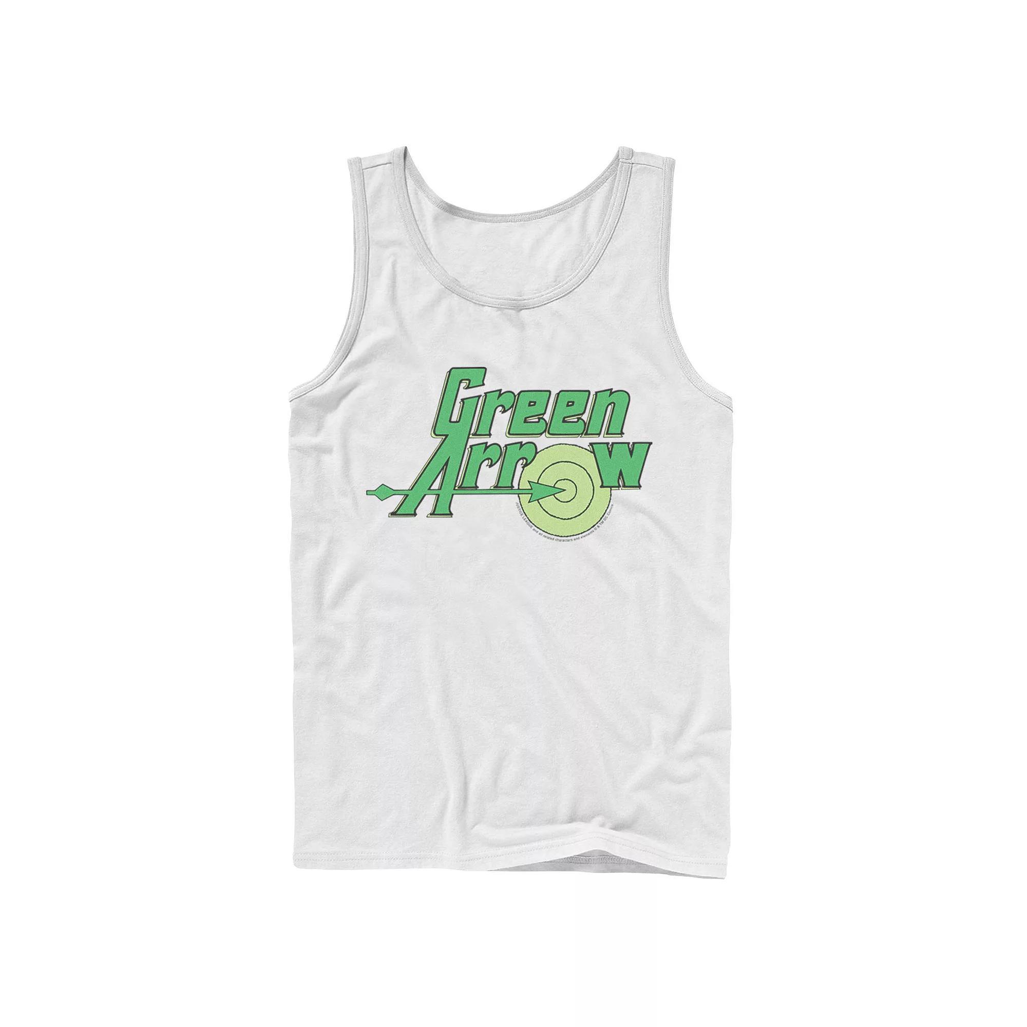 Men's DC Comics The Green Arrow Vintage Text Poster Tank Top,  Product Image