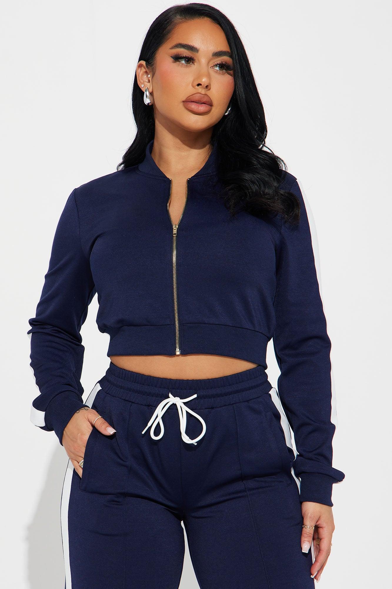 Hanging Out Later Track Pant Set - Navy Product Image