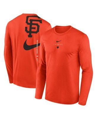 Nike Mens Orange San Francisco Giants Large Swoosh Back Legend Performance T-Shirt Product Image