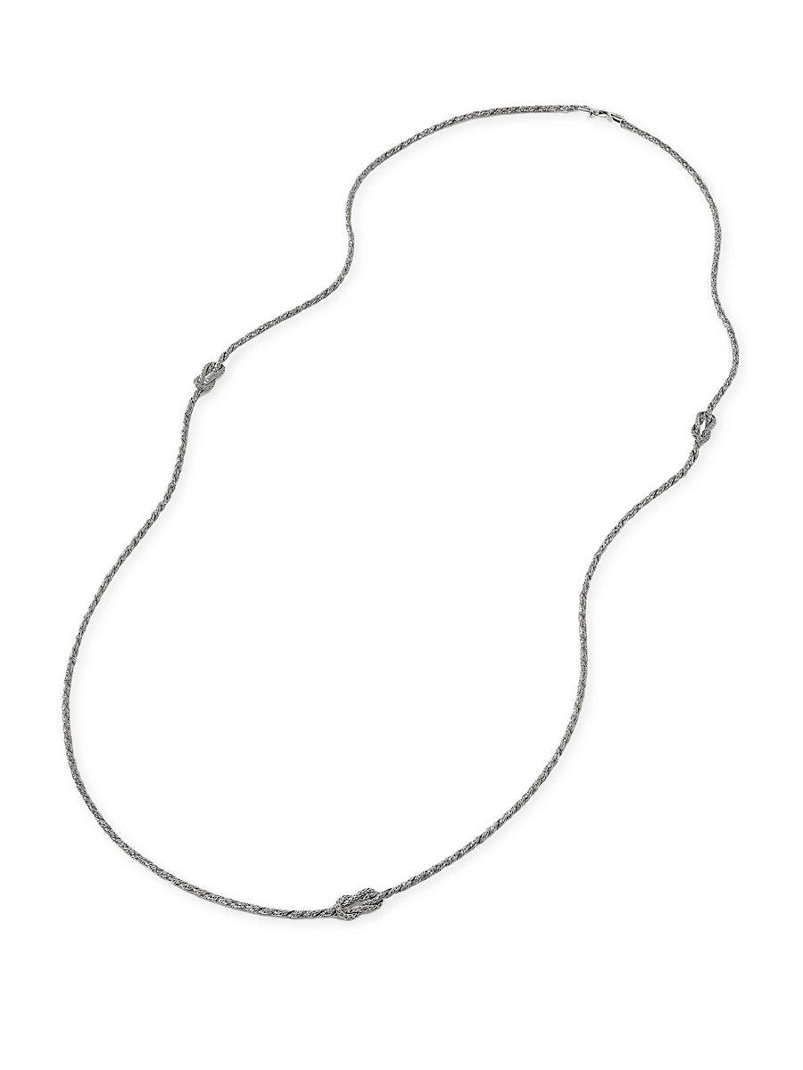 Womens Classic Chain Love Knot Sterling Silver Necklace Product Image