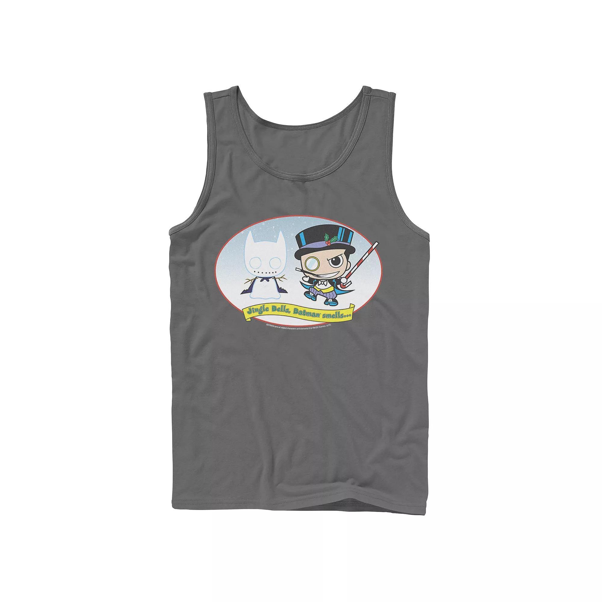 Men's DC Comics The Penguin Jingle Bells Batman Smells Christmas Tank Top,  Product Image