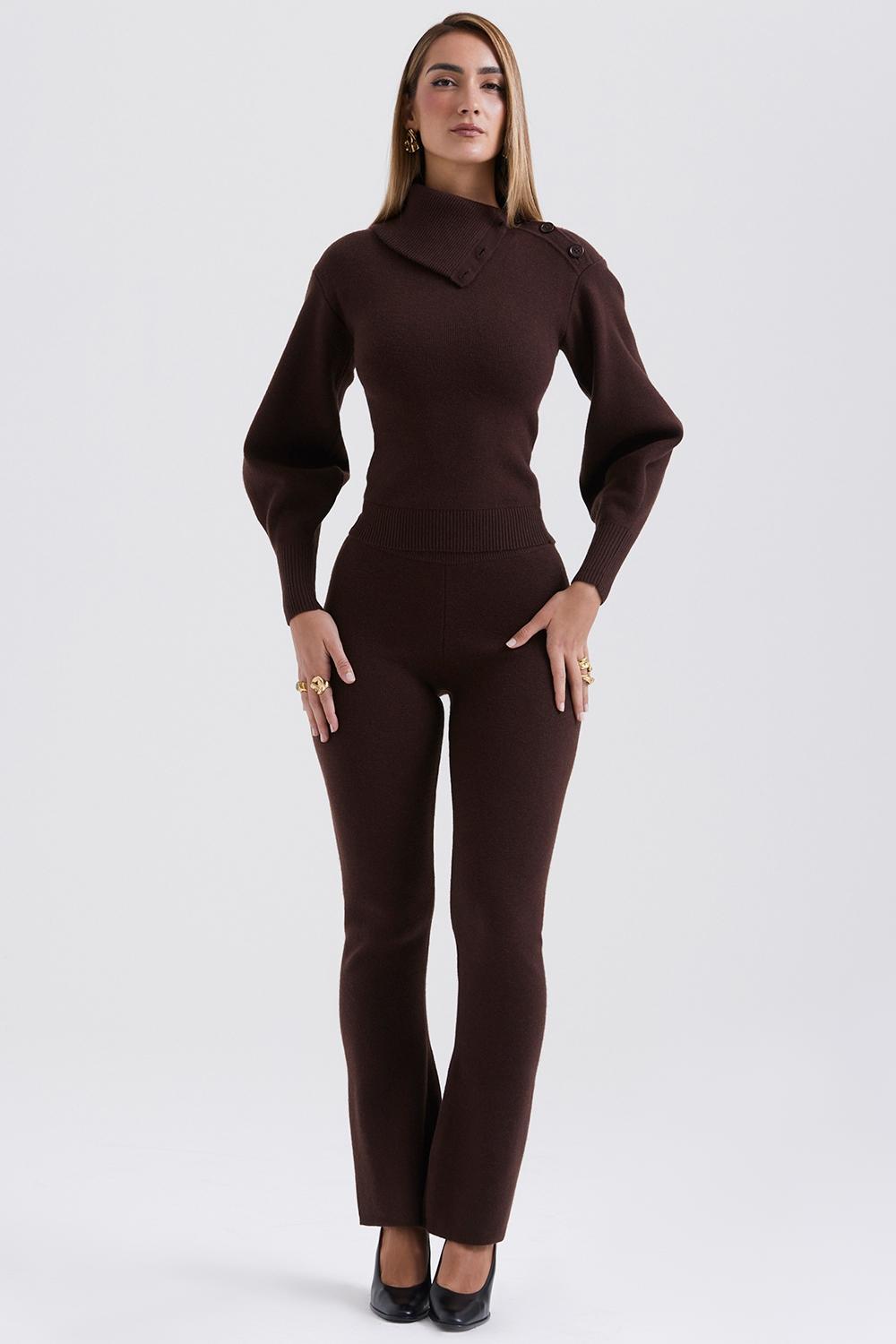 Nereida  chocolate cashmere blend trousers - sale Product Image