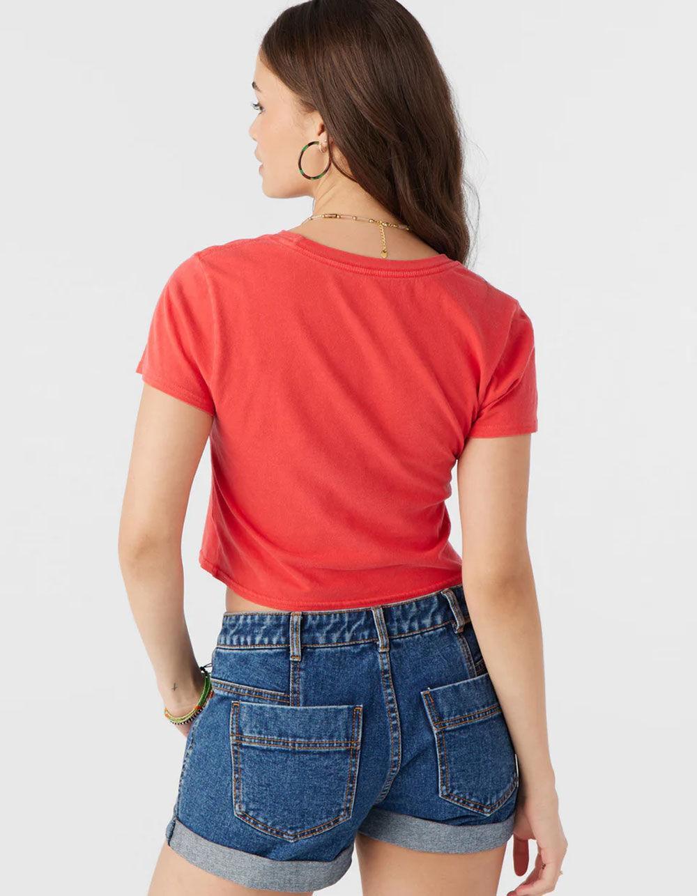 O'NEILL Drive Wild Womens Crop Baby Tee - RED Product Image