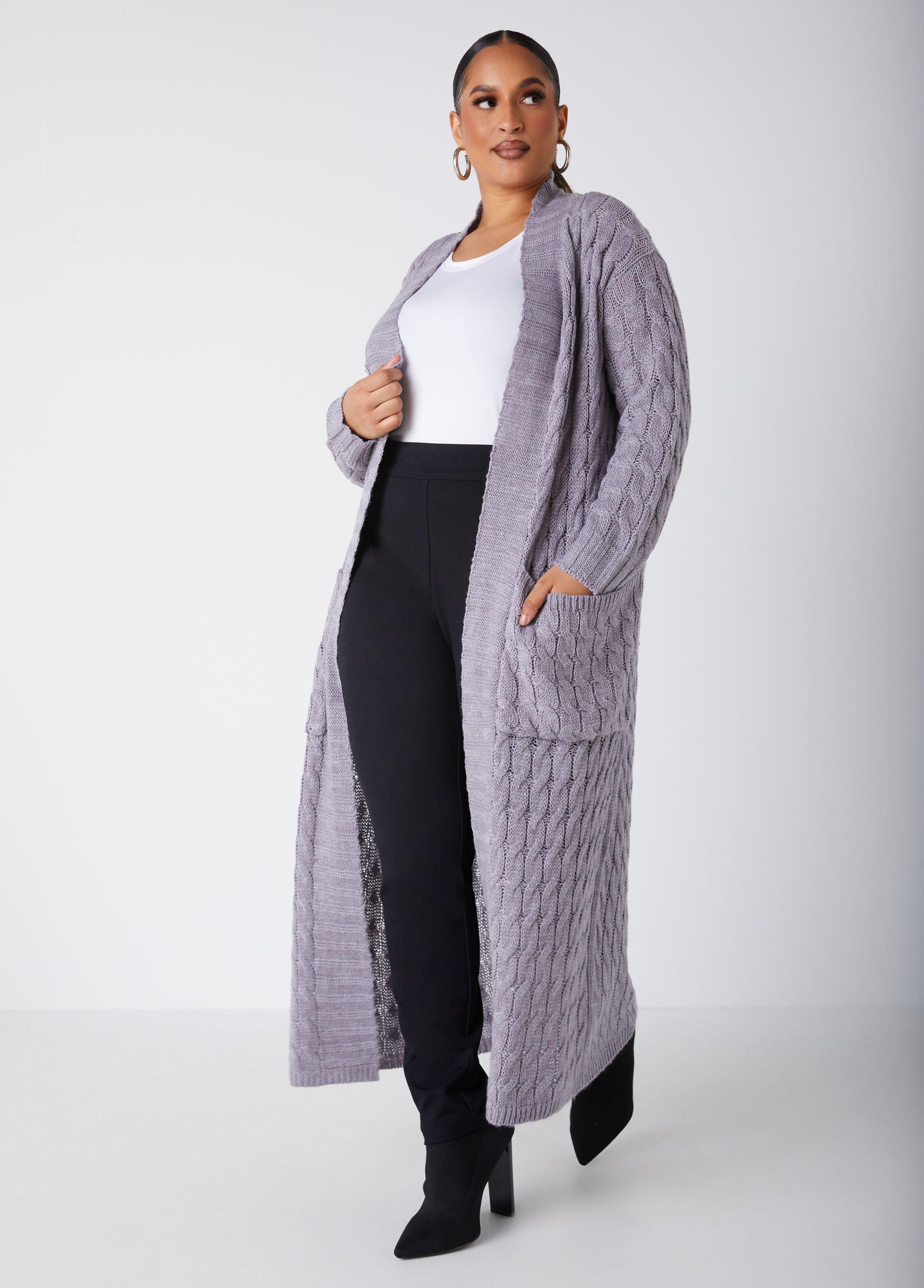 Open Front Cable Knit Duster Product Image