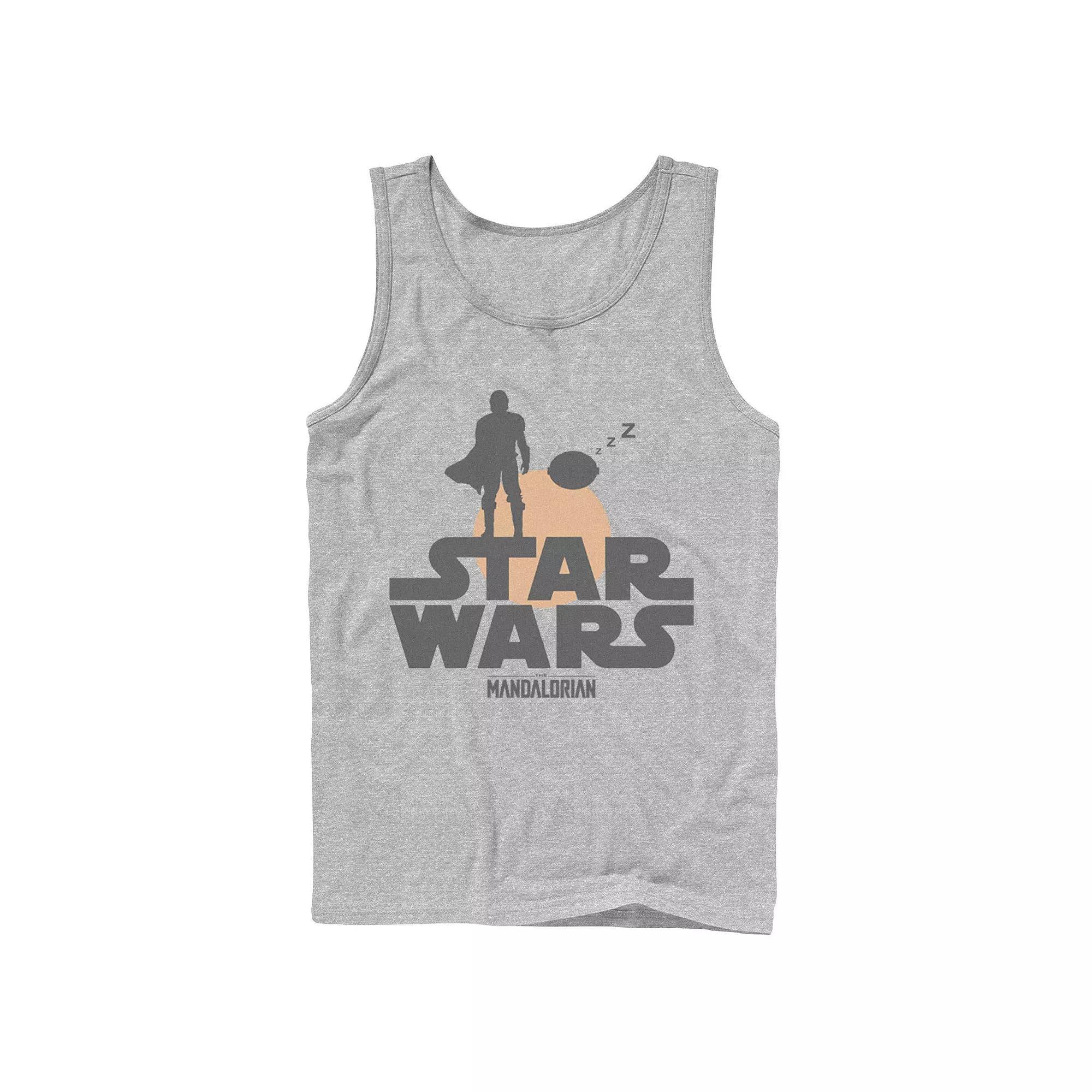 Men's Star Wars The Mandalorian The Child Sunset Silhouette Logo Tank Top,  Product Image