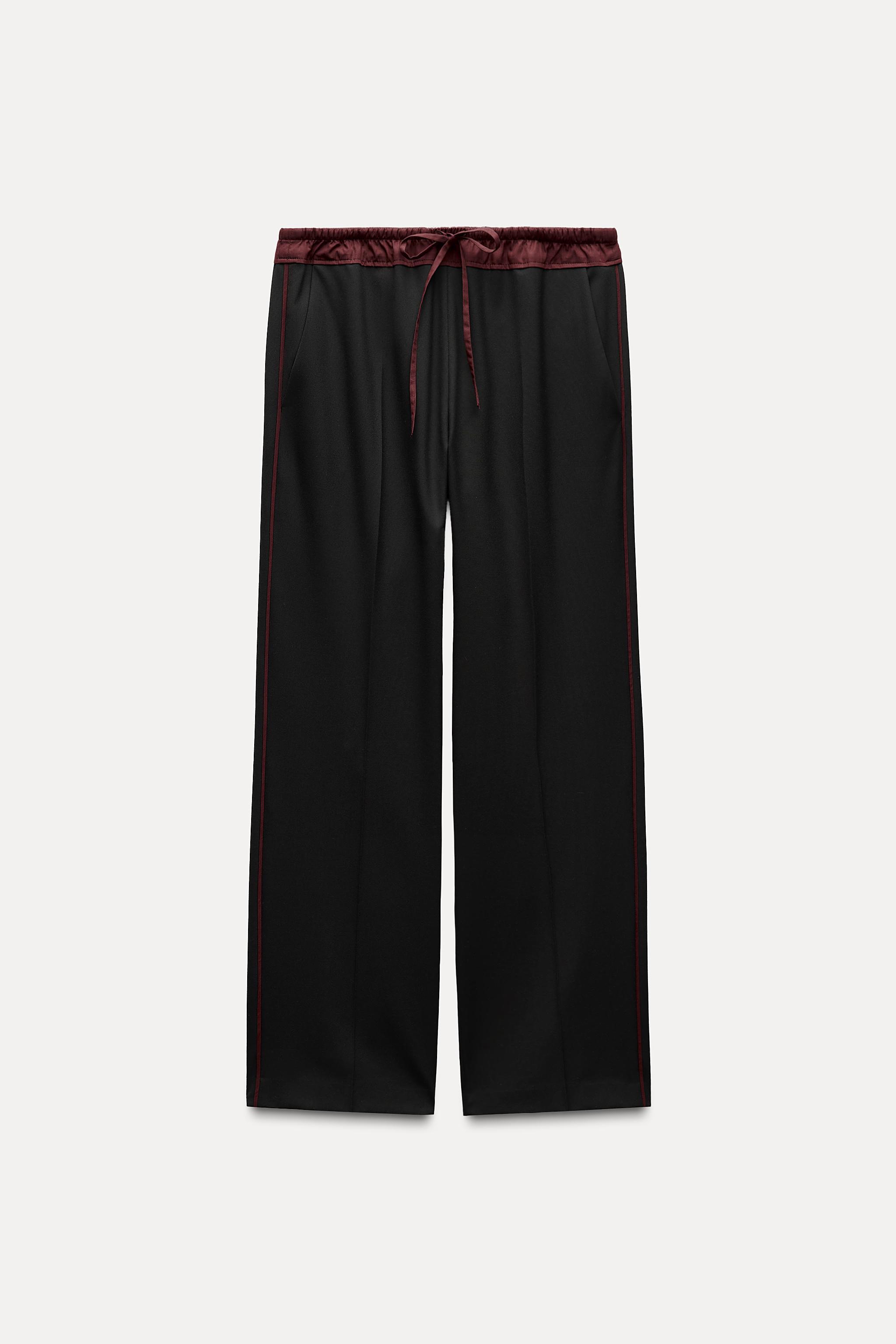 CONTRASTING WAIST PANTS ZW COLLECTION Product Image