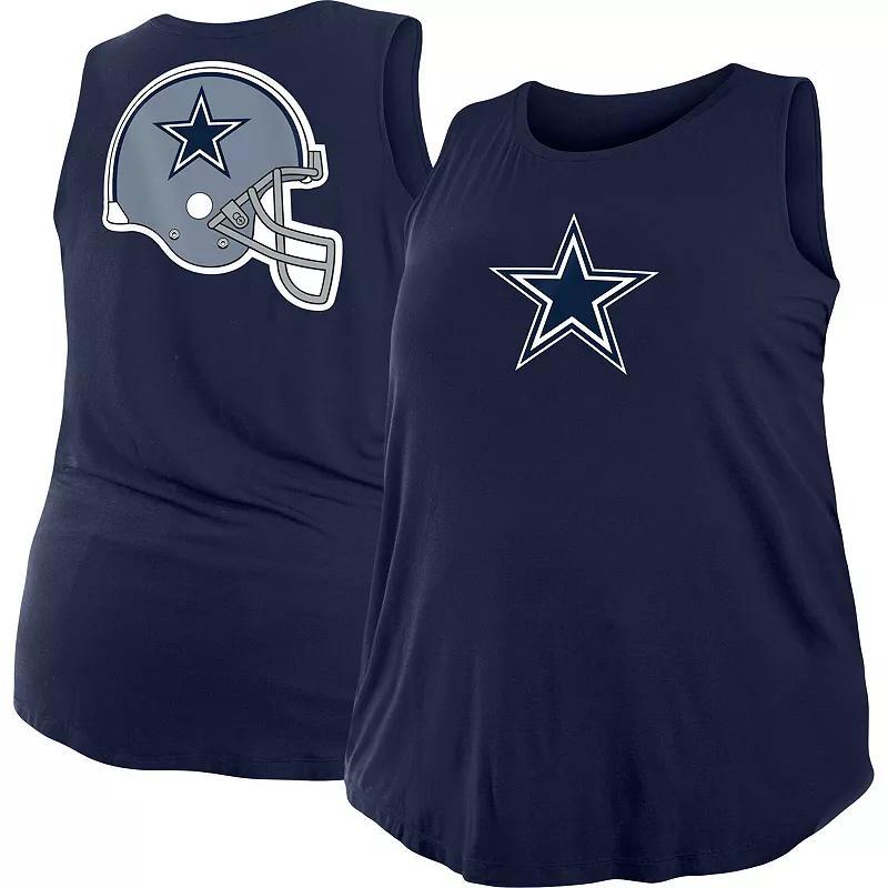 Women's New Era  Navy Dallas Cowboys Plus Size Tank Top, Size: 4XL, Blue Product Image