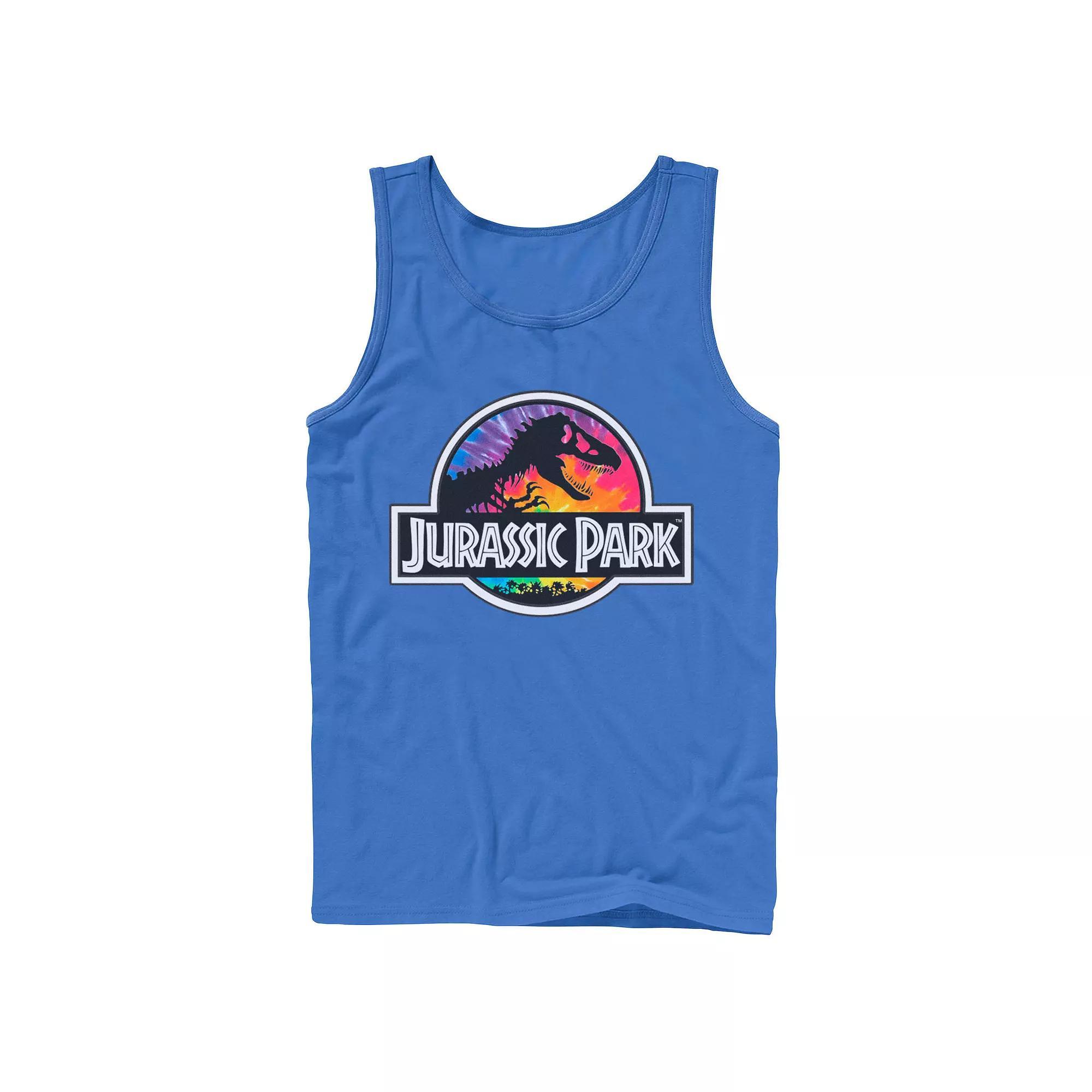 Men's Jurassic Park Tie Dye Classic Logo Tank Top,  Product Image