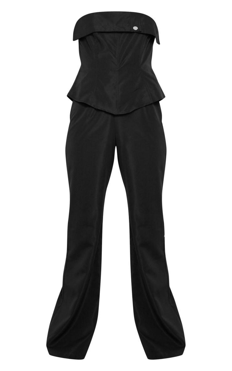 Black Tailored Woven Overlay Bandeau Jumpsuit Product Image