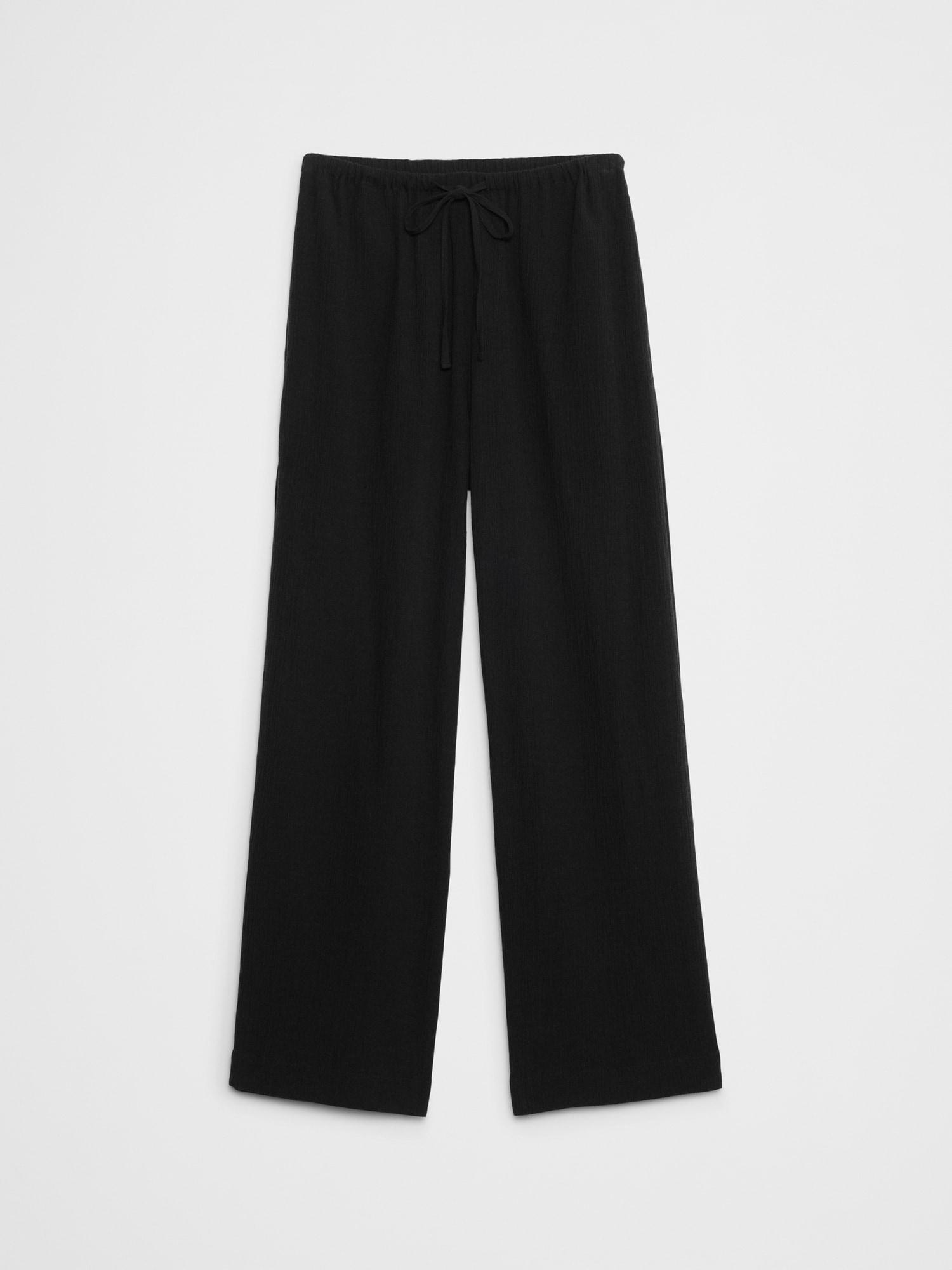 Wide-Leg Crinkle Pull-On Pant Product Image