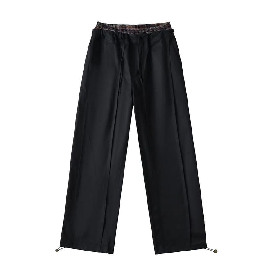 High Waist Mock Two Piece Wide Leg Pants Product Image