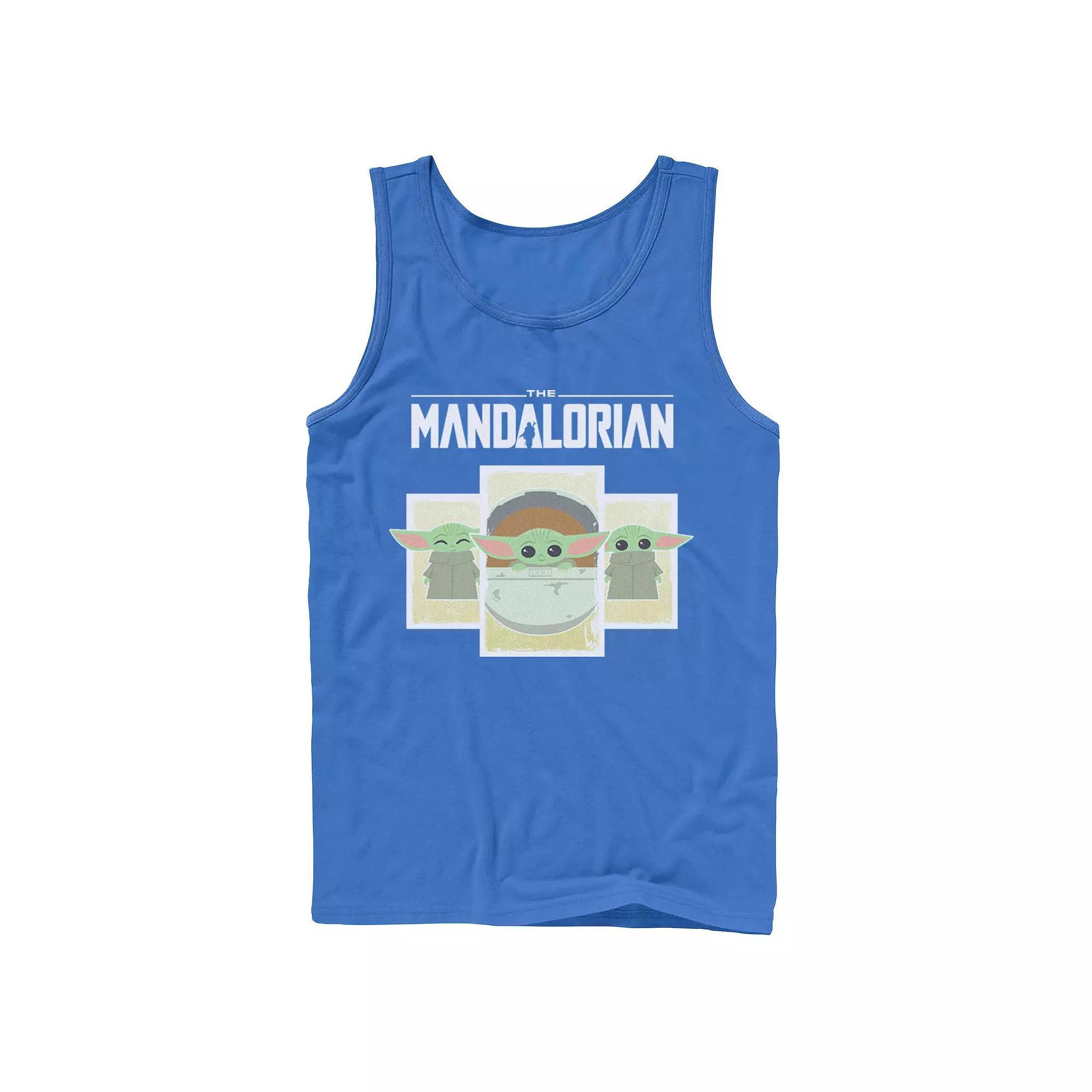Men's Star Wars The Mandalorian The Child Cartoon Panels Tank Top,  Product Image
