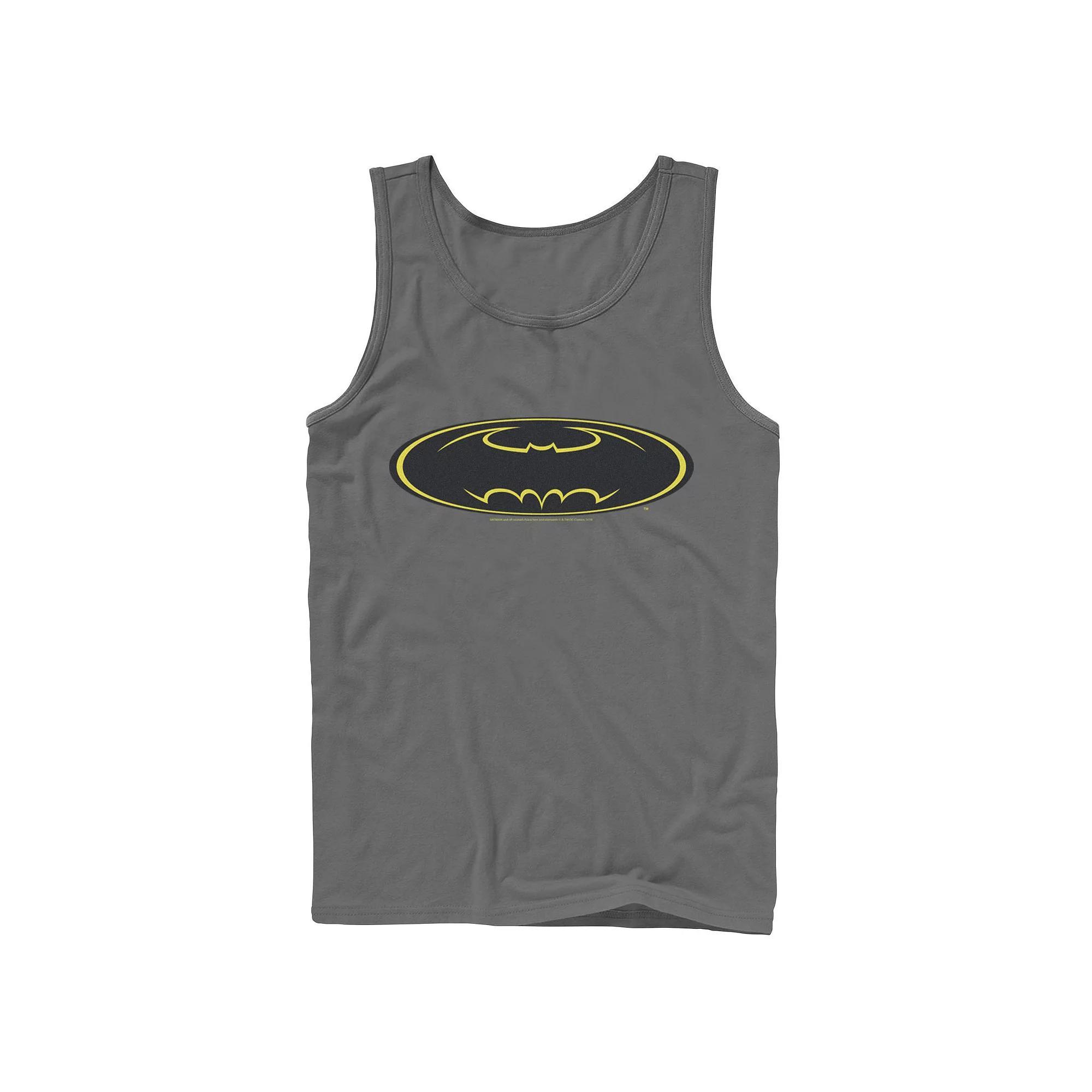 Men's DC Comics Batman Yellow Line Chest Logo Tank Top,  Product Image