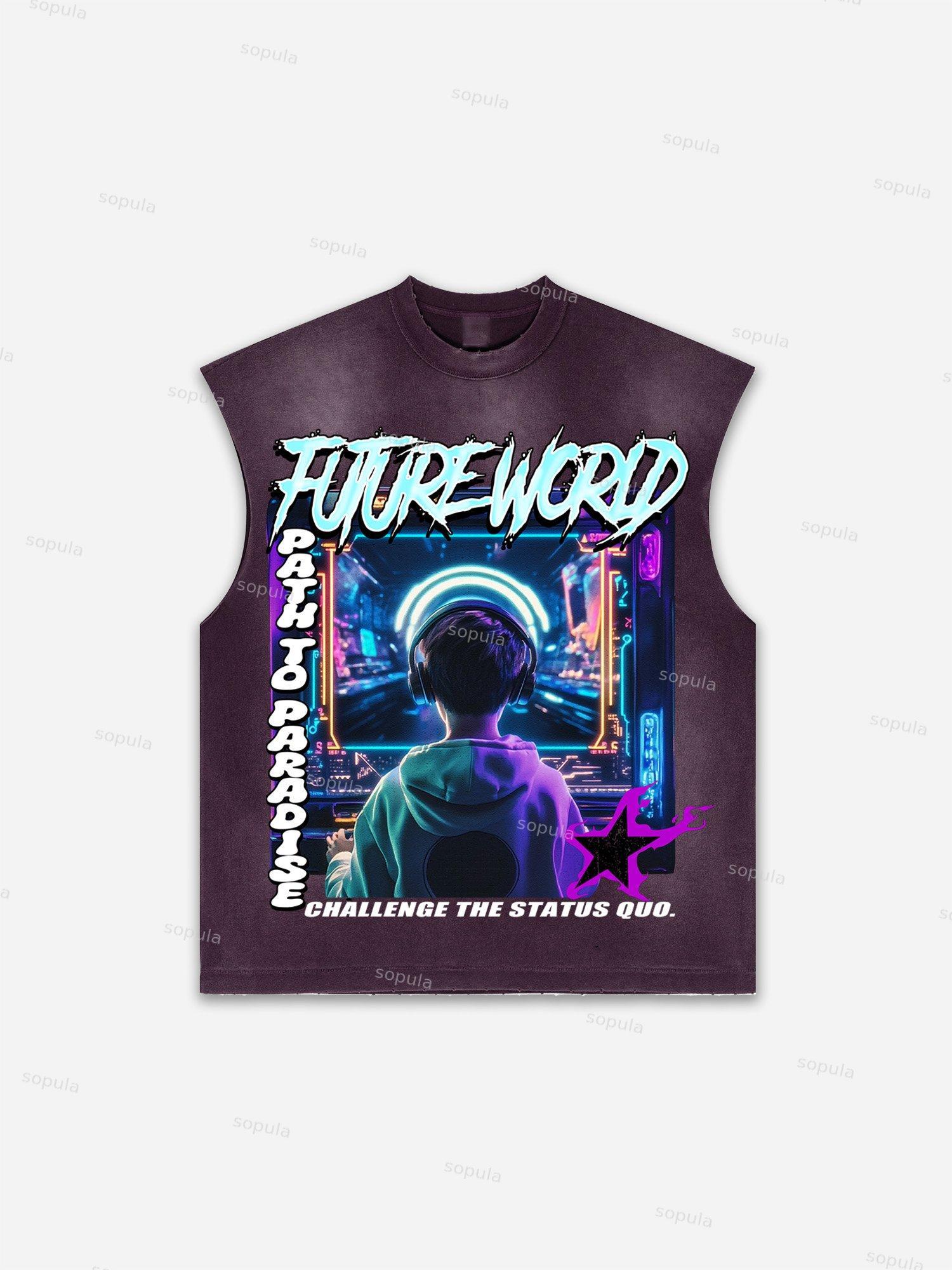 Basketball Dreams Boys Print Distressed Tank Top Product Image