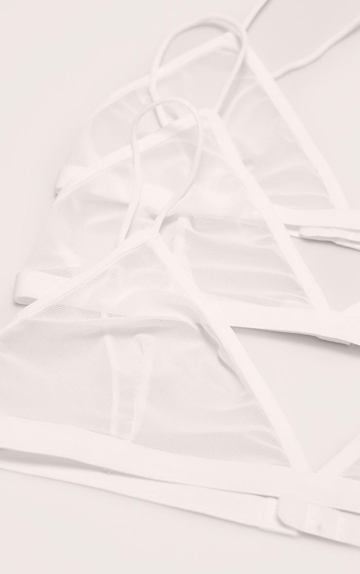 White Mesh Pack of 3 Basic Triangle Bra Product Image