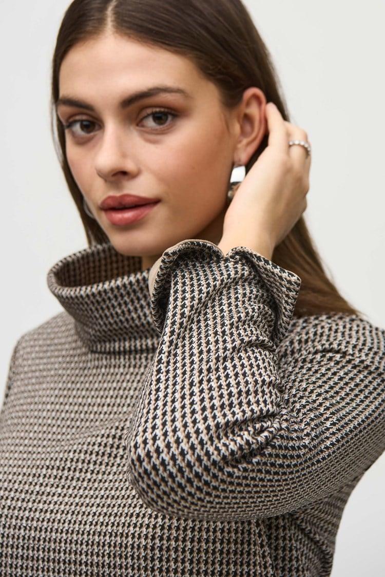 Jacquard Sweater Houndstooth Boxy Top Product Image