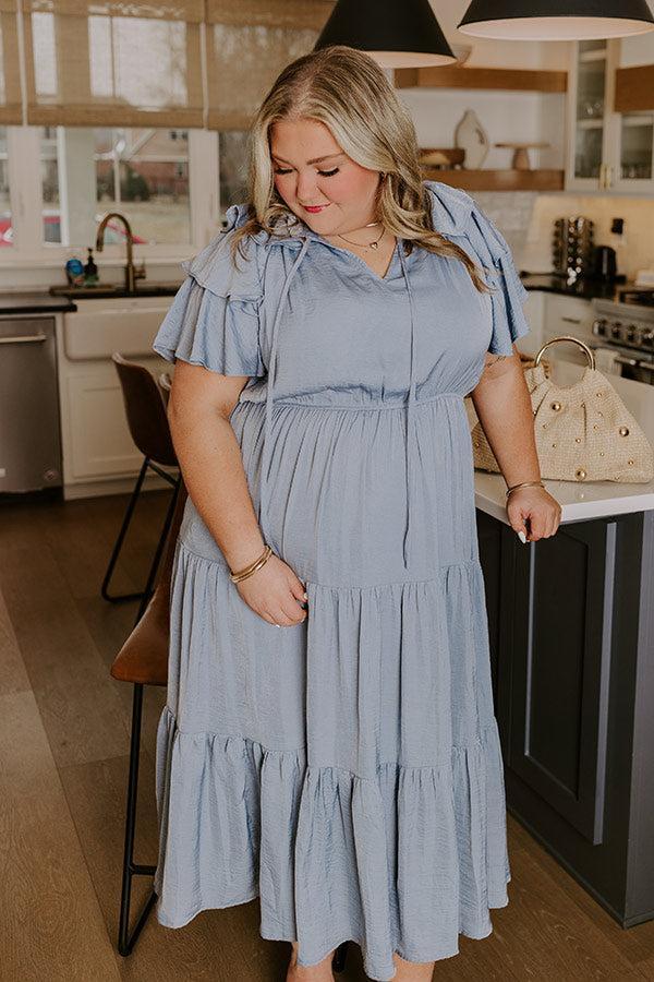 Dance The Night Away Ruffle Midi Dress Curves Product Image