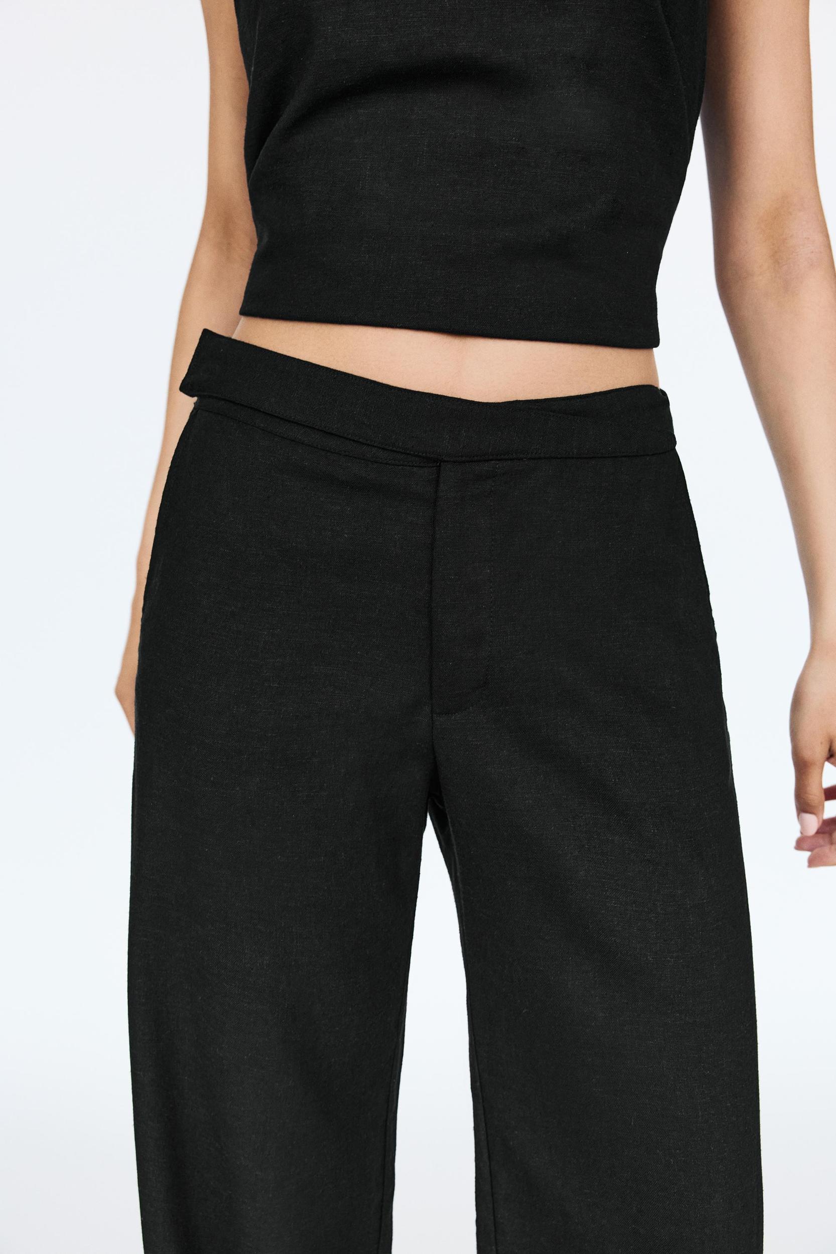 Straight linen-blend pants Product Image