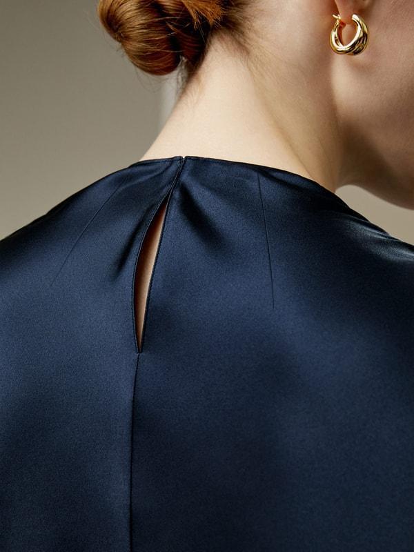 Oblique Wave Silk Blouse Product Image