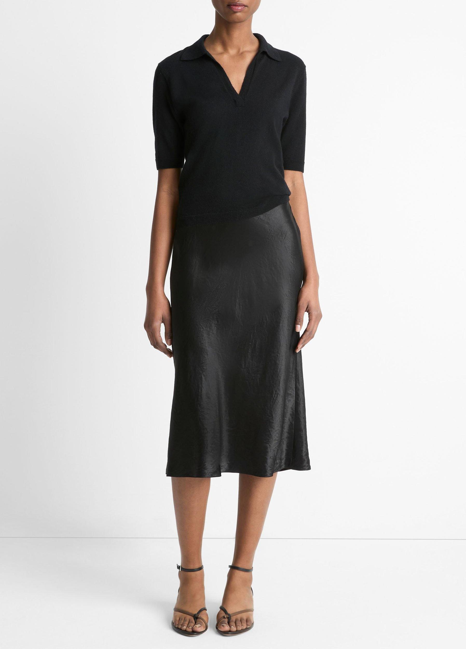 Cashmere-Silk Short-Sleeve Polo Sweater Product Image