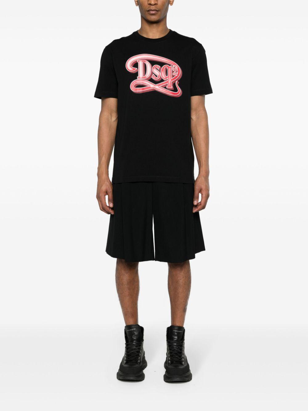 DSQUARED2 Logo-print Cotton T-shirt In Black Product Image