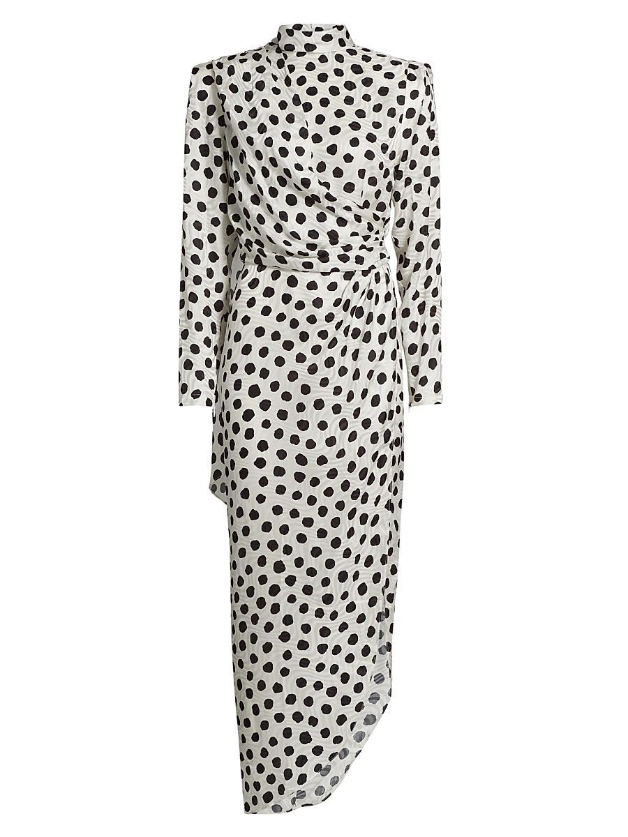 Womens Ariane Spot Asymmetric Midi-Dress Product Image