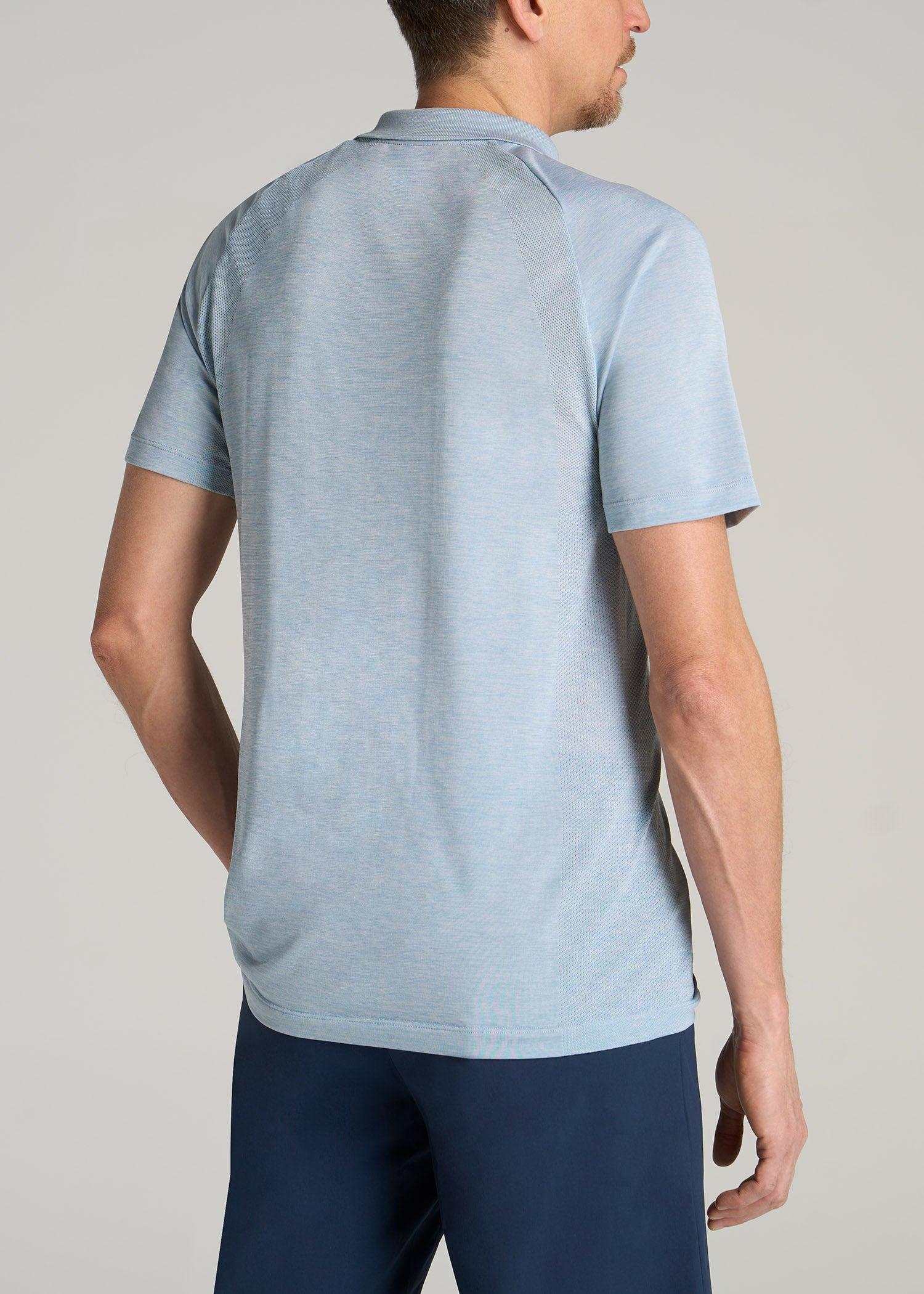 A.T. Performance: Raglan Men's Tall Polo Shirt in Light Blue Mix Product Image