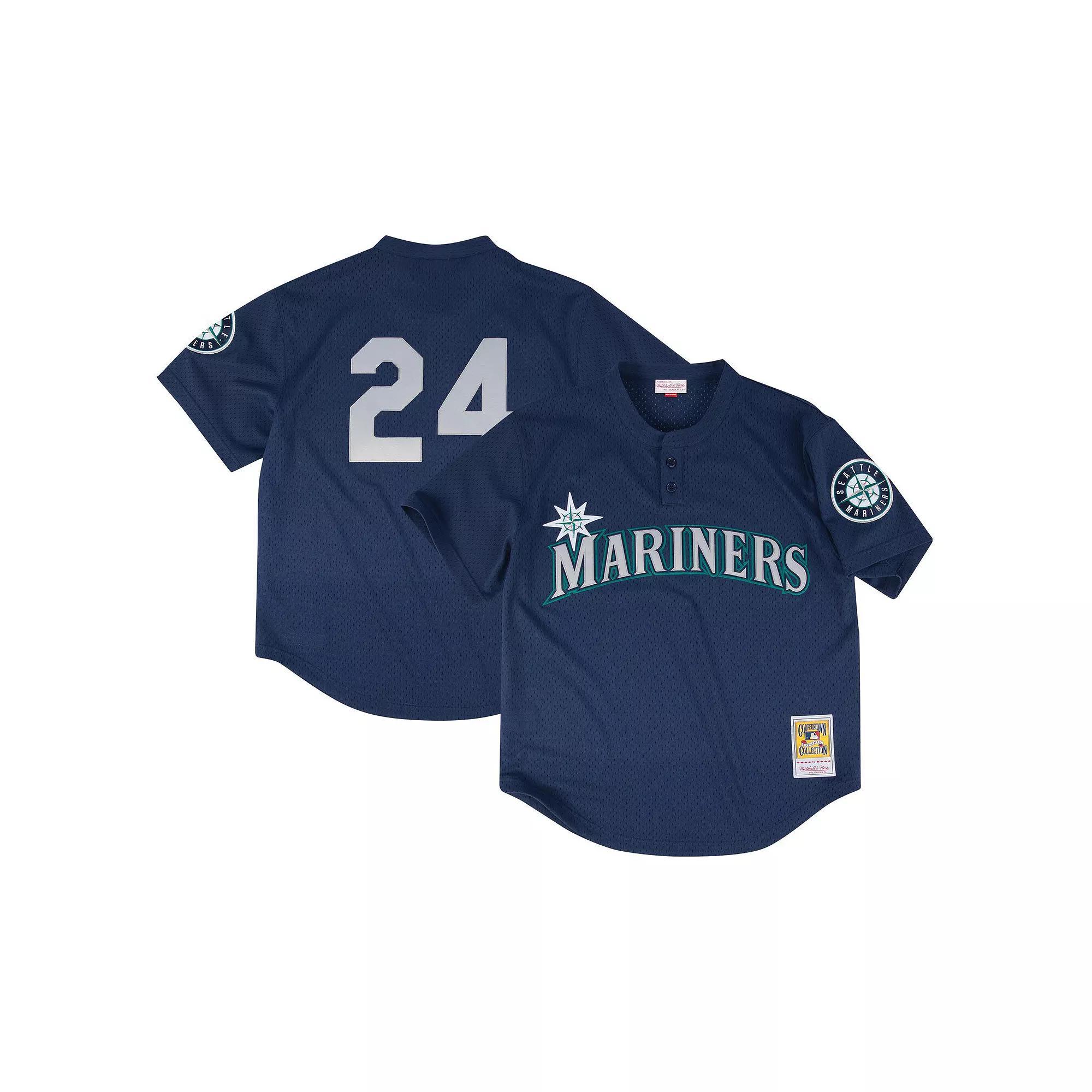 Men's Profile Navy Seattle Mariners Big & Tall Cooperstown Collection Mesh Batting Practice Jersey, Size: XLT, Blue Product Image