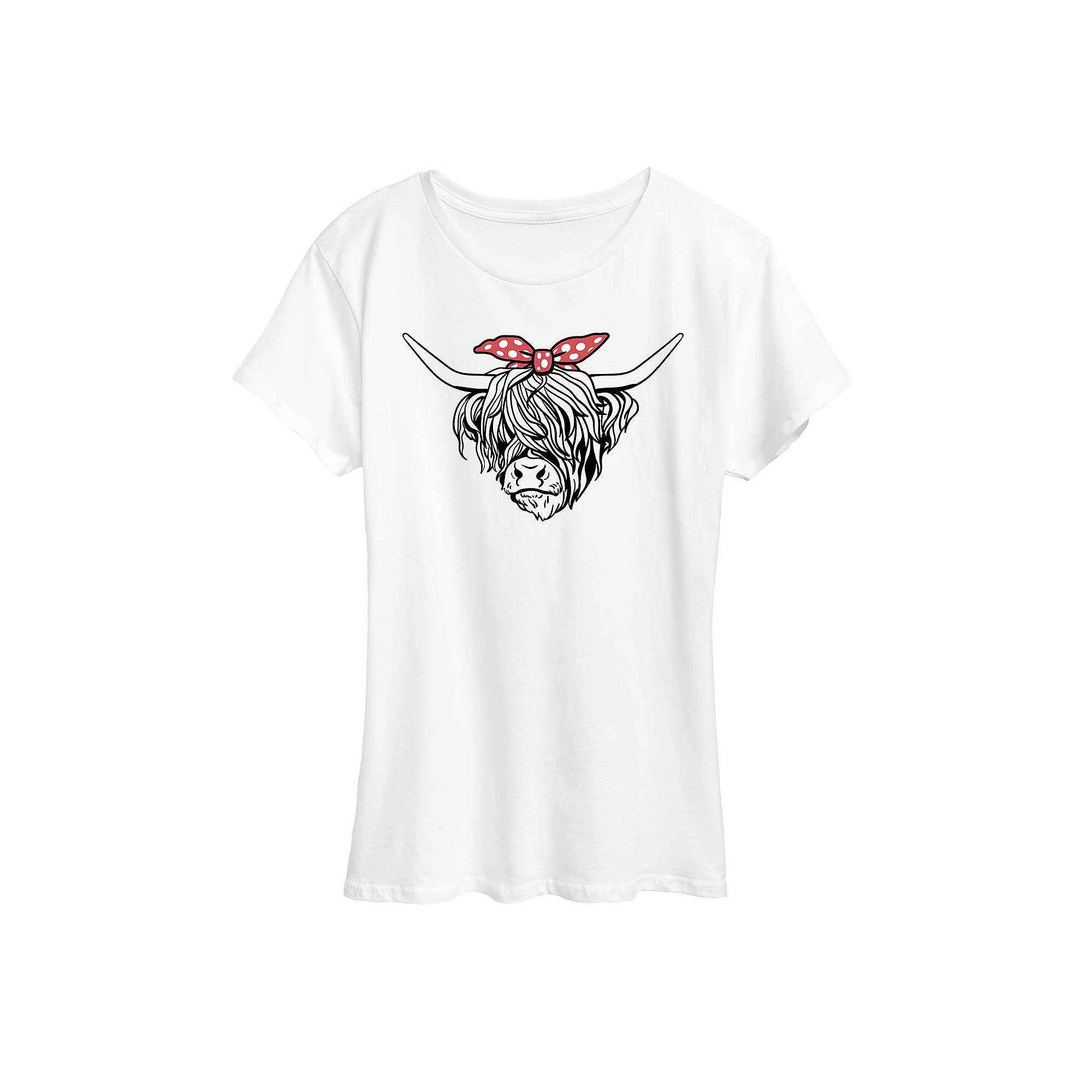 Women's Highland Cow Bandana Graphic Tee, Girl's,  Product Image