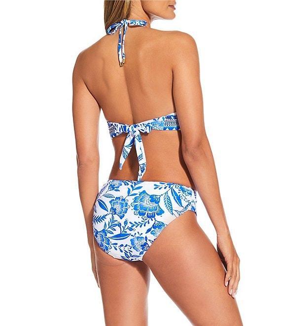 Gibson & Latimer Porcelain Banded Triangle Halter Swim Top Product Image