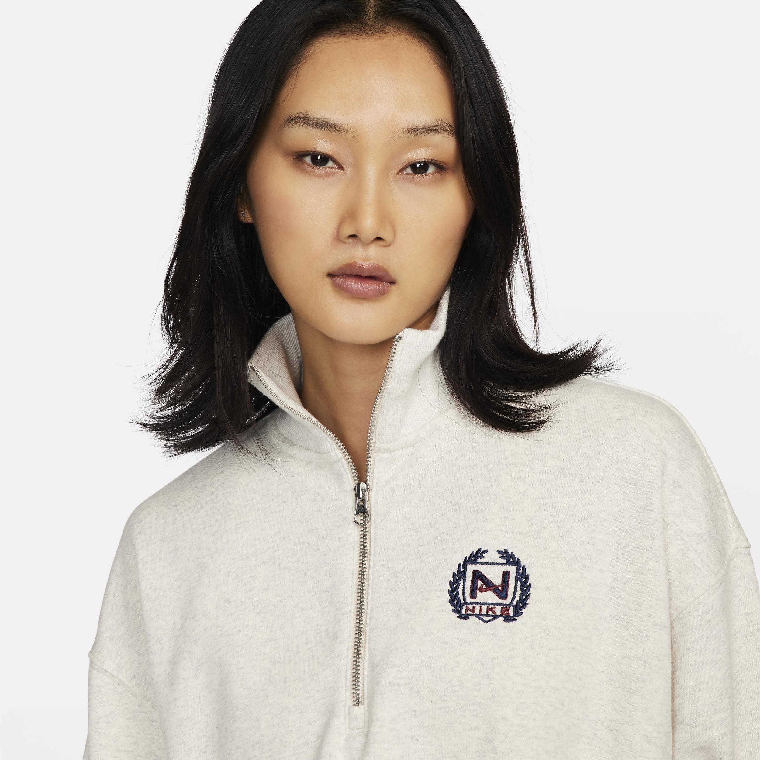 Nike Sportswear Women's Oversized 1/2-Zip Crop Fleece Sweatshirt Product Image