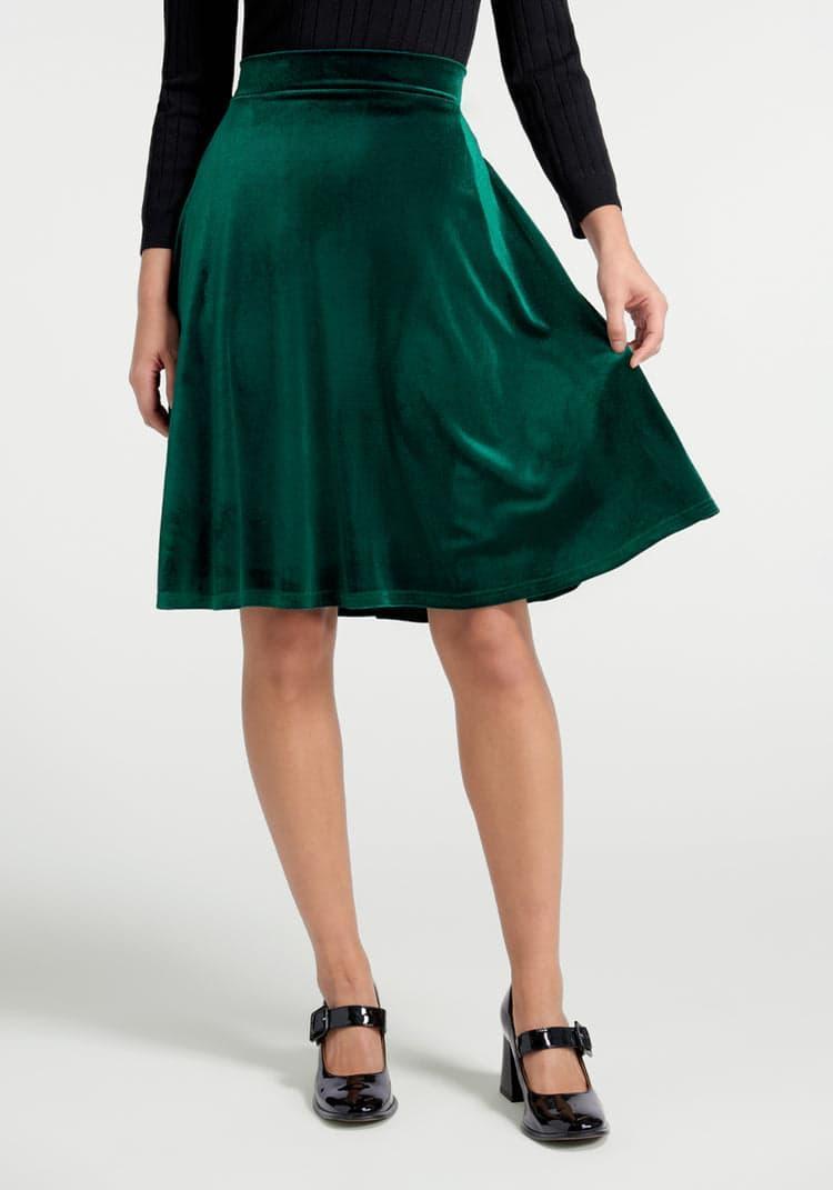 Let's Circle Back Velvet Skirt Product Image