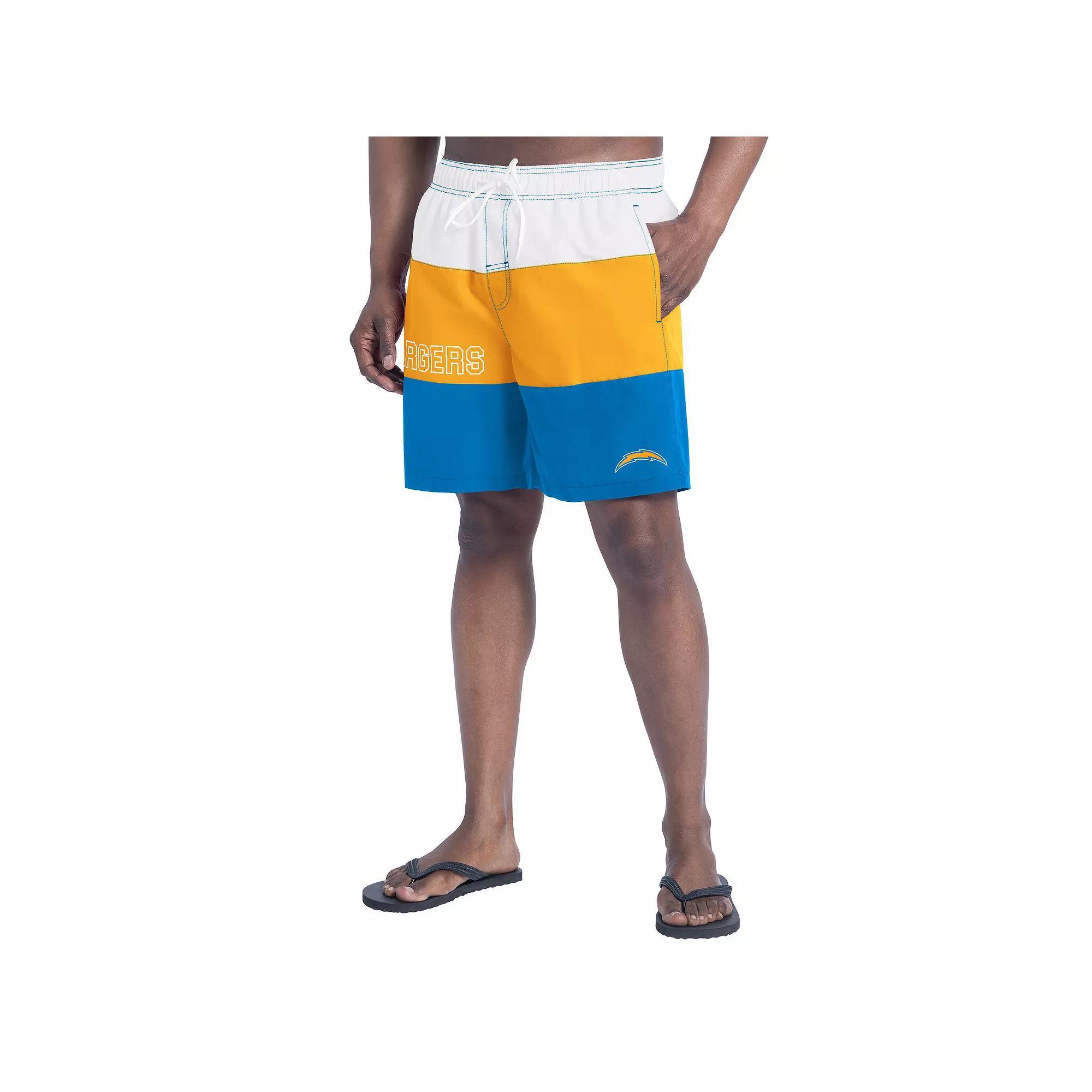 Men's G-III Sports by Carl Banks White/Gray Dallas Cowboys Sunrise Volley Swim Shorts,  Product Image