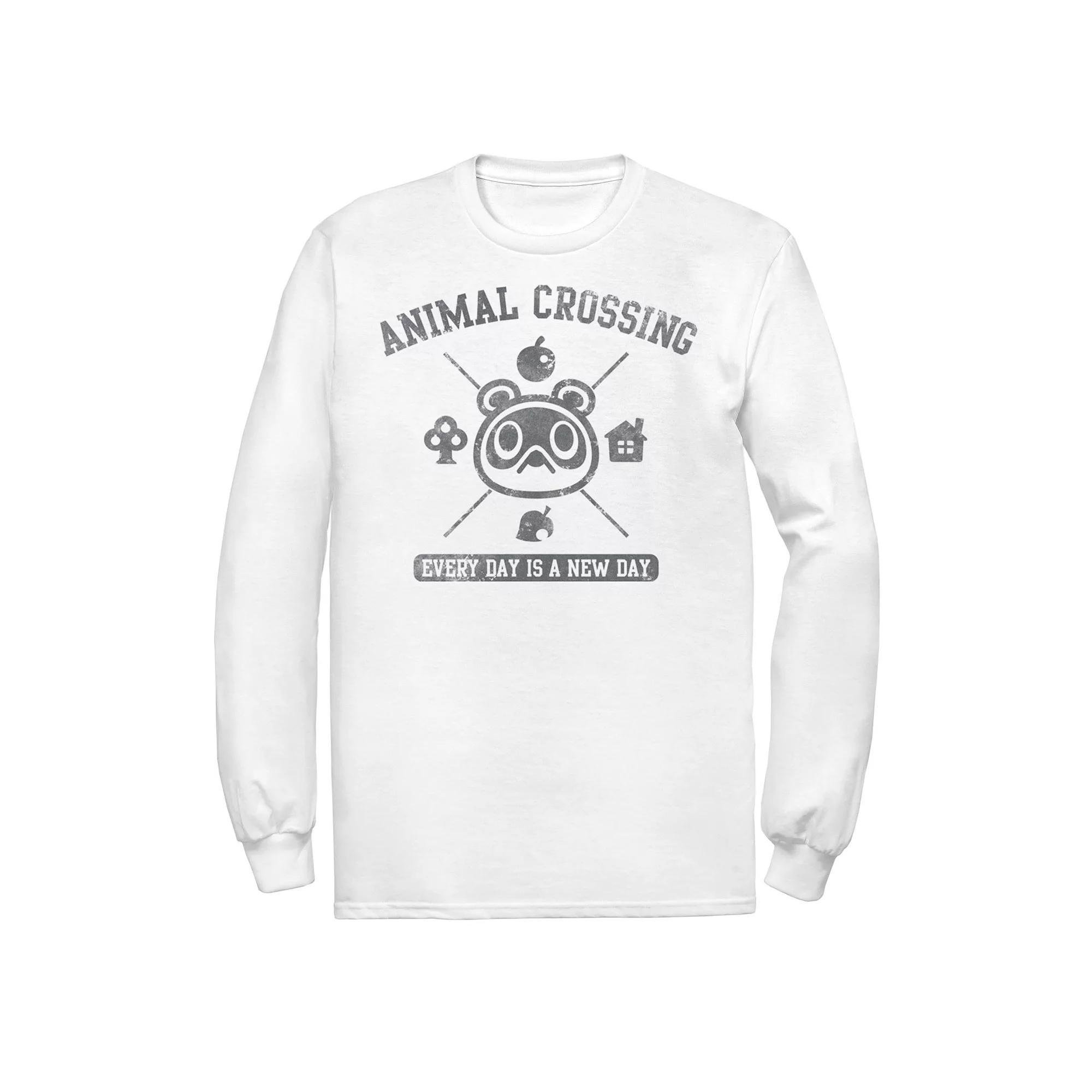 Men's Nintendo Animal Crossing Everyday Is A New Day Logo Tee, Size: Large, White Product Image