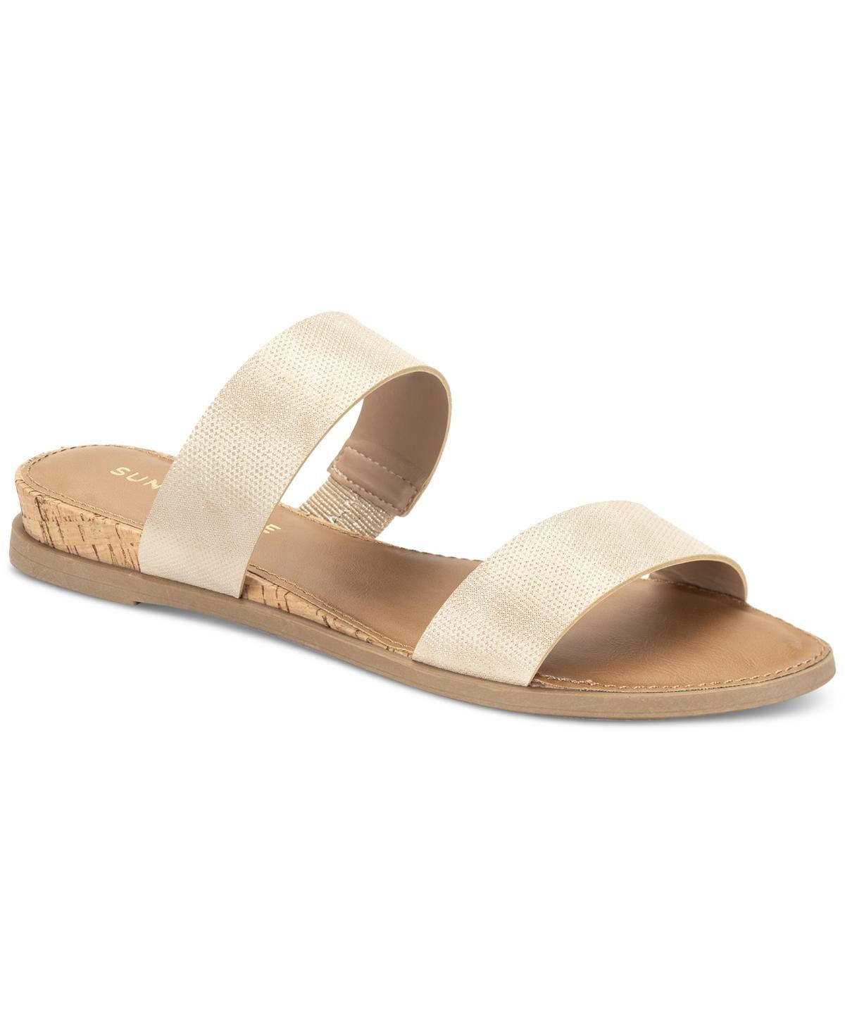 Sun + Stone Womens Easten Double Band Slide Flat Sandals, Created for Macys Product Image