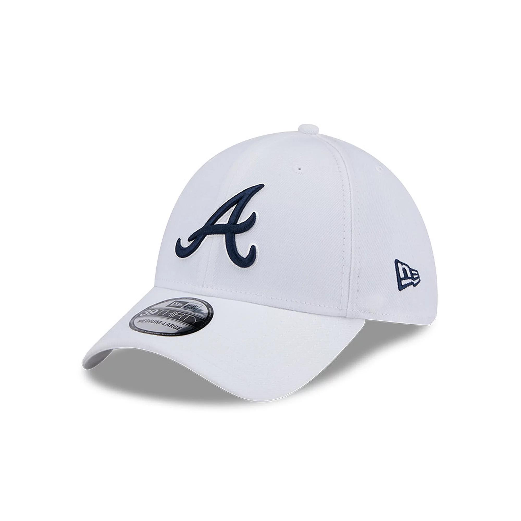 Men's New Era White Atlanta Braves Evergreen 39THIRTY Flex Hat, Size: Medium/Large Product Image