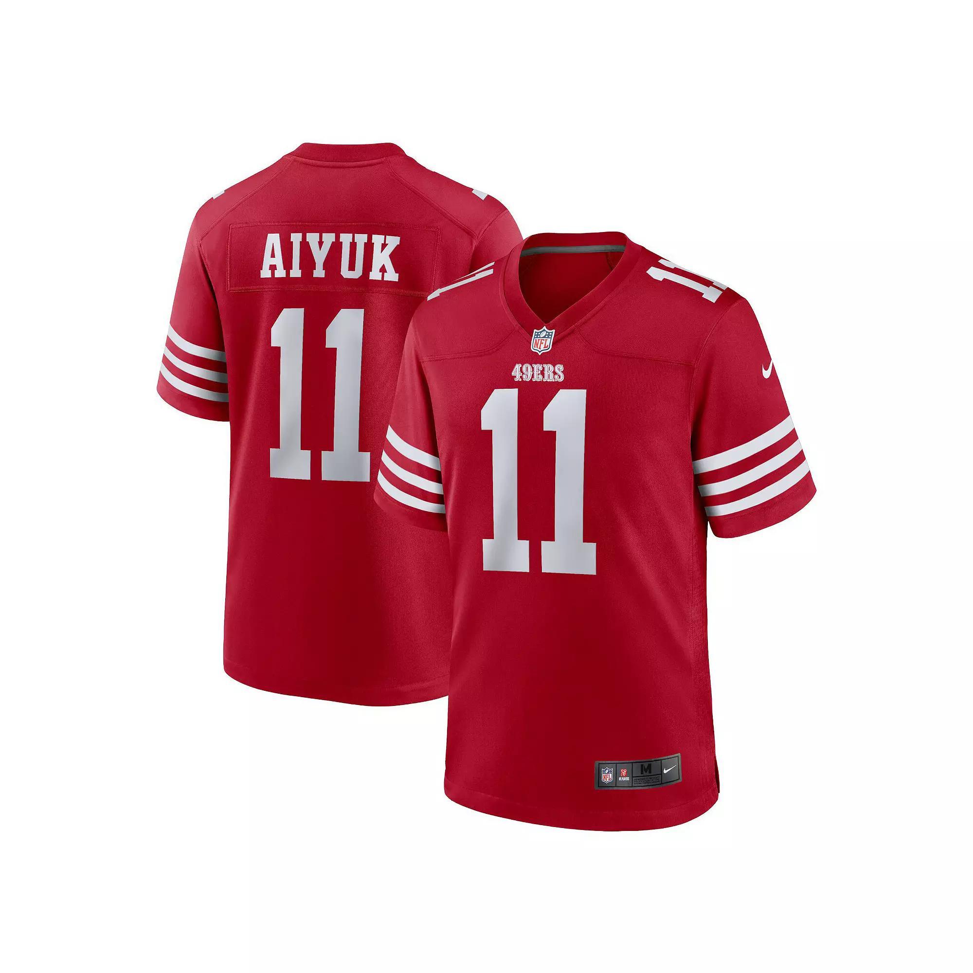 Men's Nike Brandon Aiyuk Scarlet San Francisco 49ers Team Player Game Jersey, Size: Small, Red Product Image