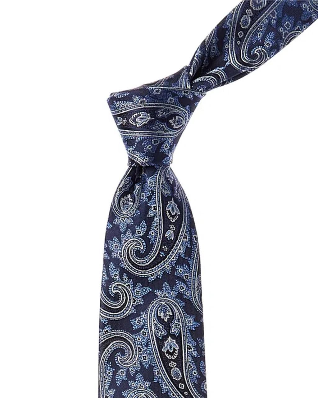 CANALI Blue Paisley Silk Tie Product Image