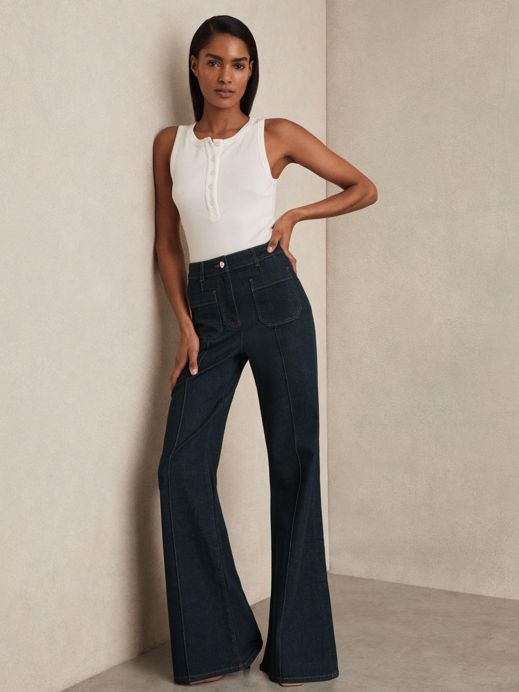 Linen-Blend Single-Breasted Blazer in Blue Product Image