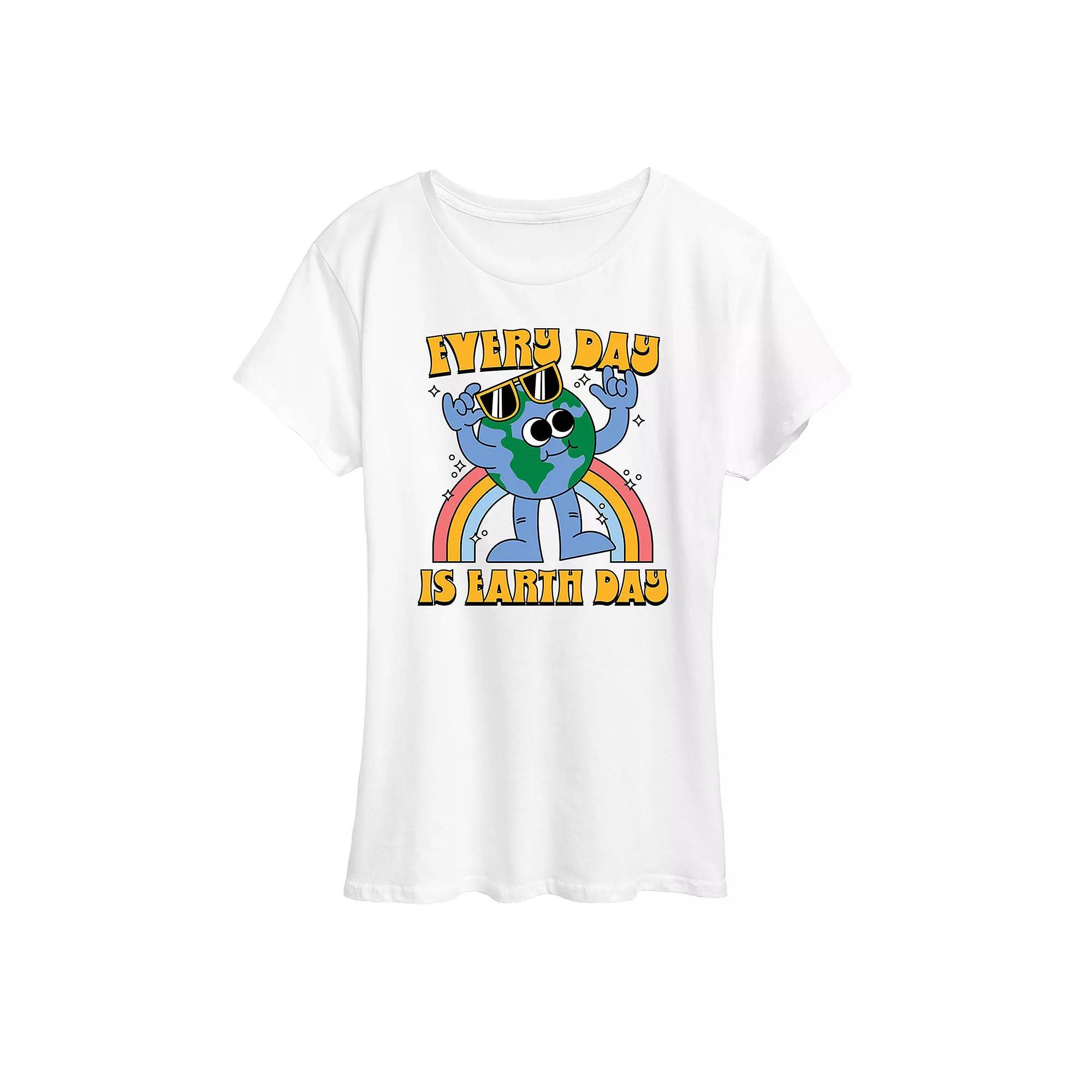 Women's Every Day Is Earth Day Graphic Tee, Size: Small, White Product Image