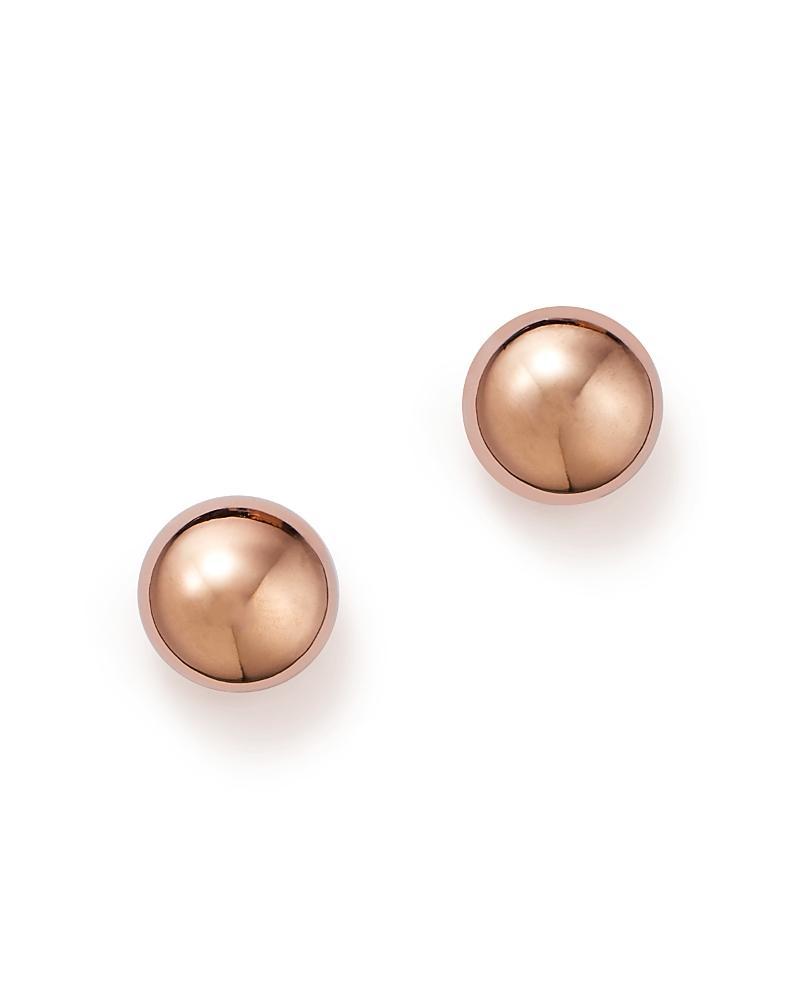 Flat Ball Stud Earrings Set in 14k Rose Gold (5mm) Product Image