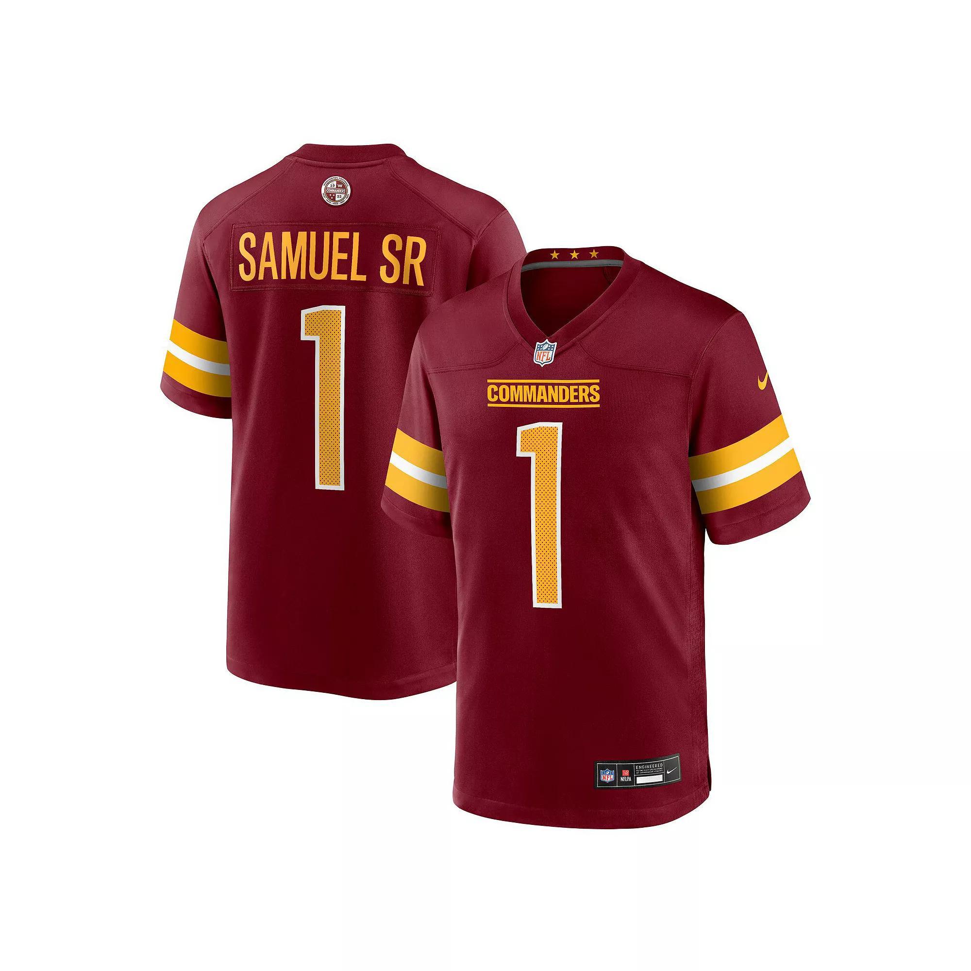 Men's Nike Deebo Samuel Sr Burgundy Washington Commanders Game Player Jersey,  Product Image