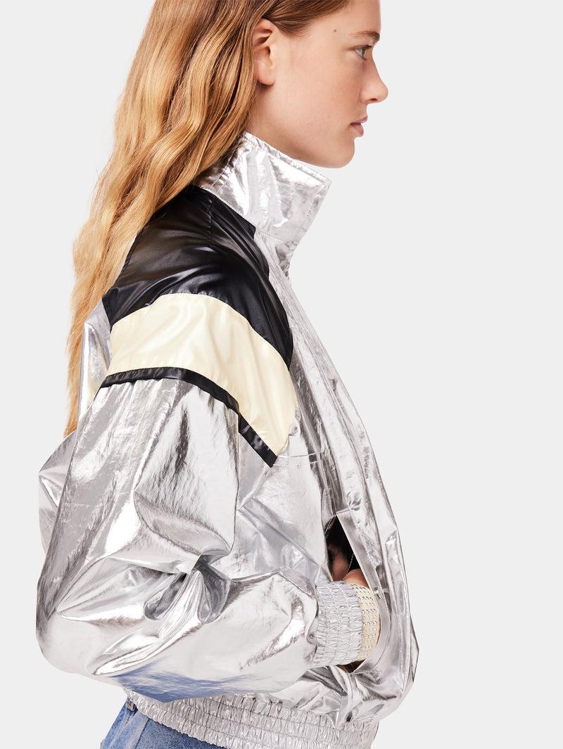 Silver turtleneck jacket Product Image