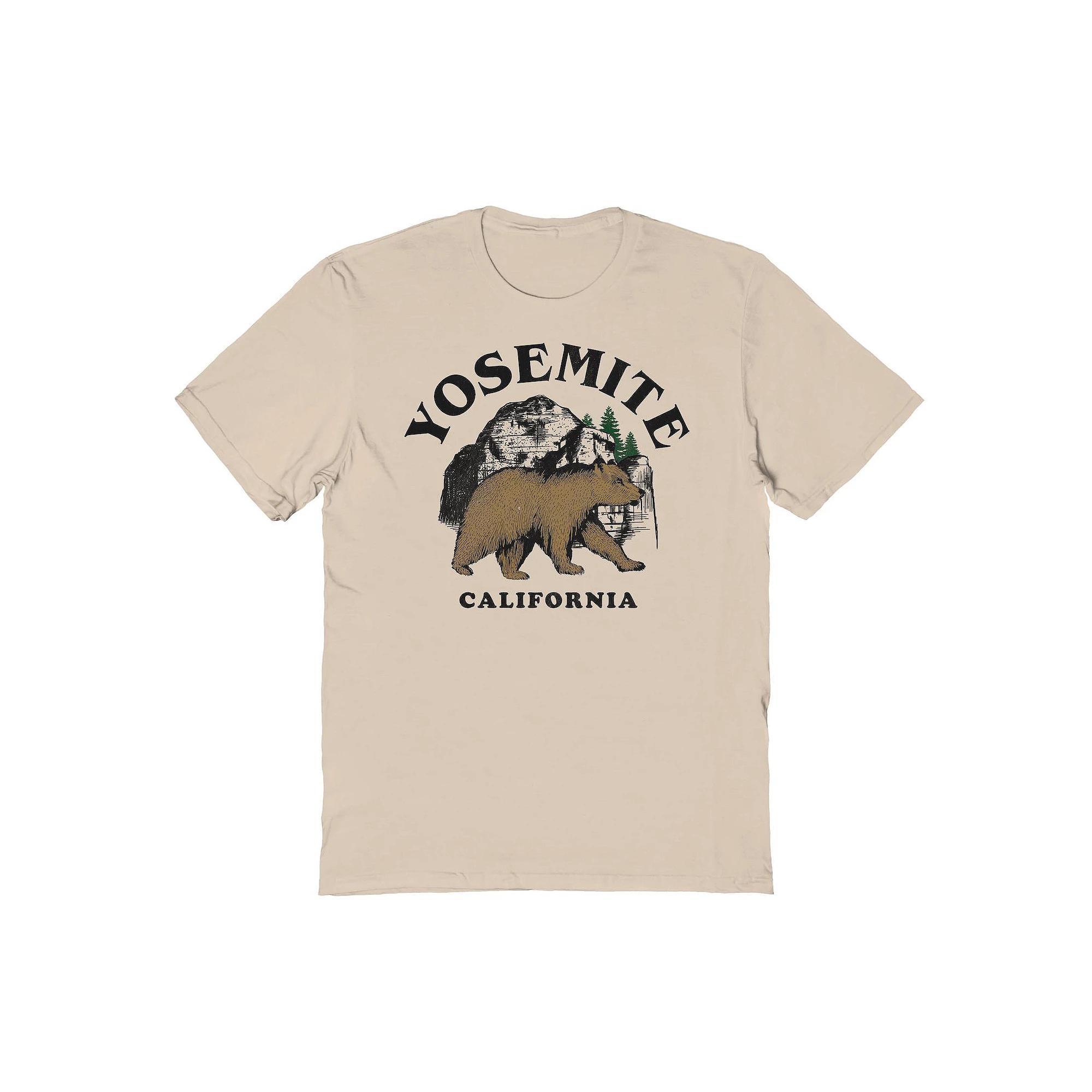 Mens Yosemite California Bear Landscape Graphic Tee Brown Product Image